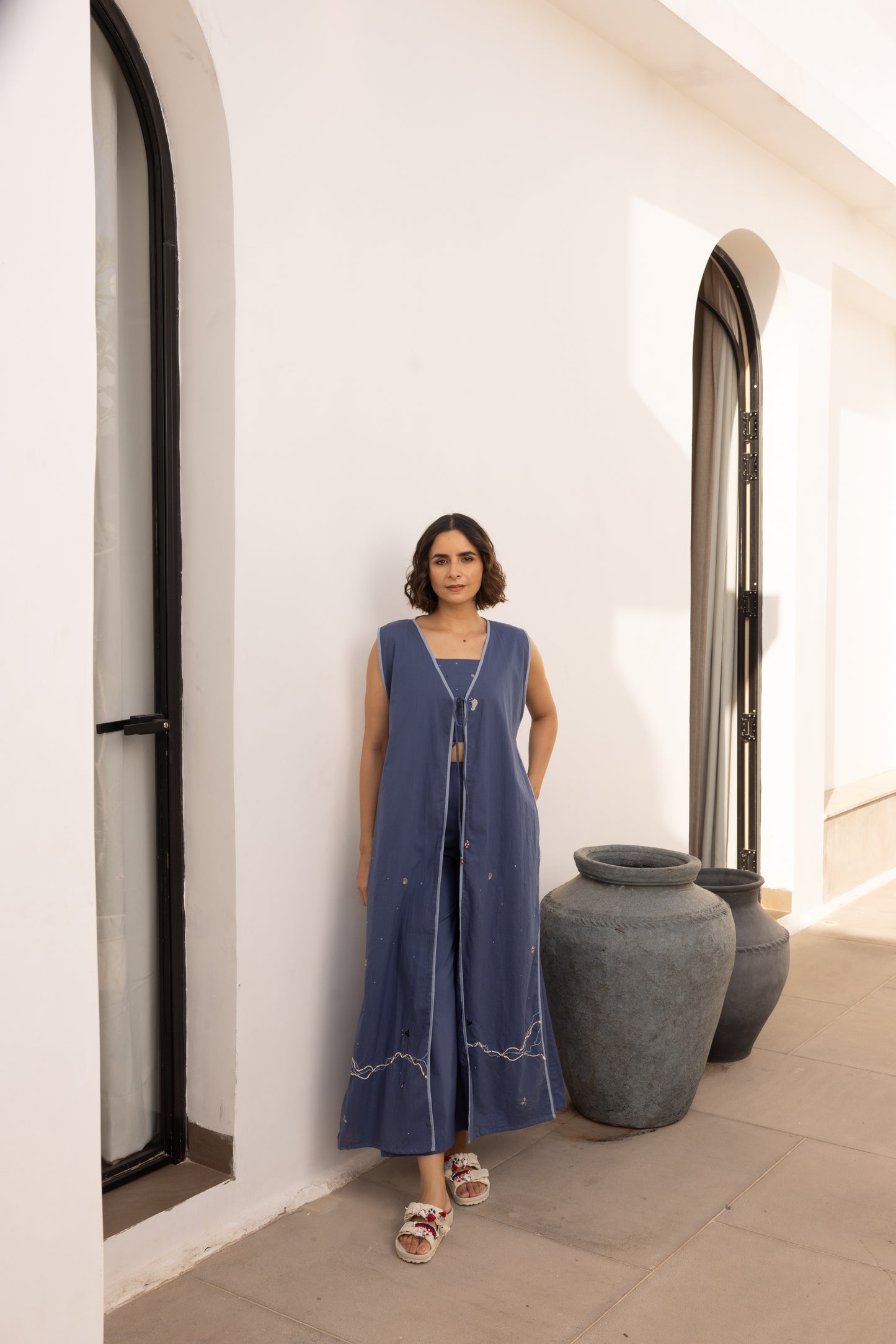 Shore 3 Piece (Top, Jacket and Pants) Set (Dark Blue)