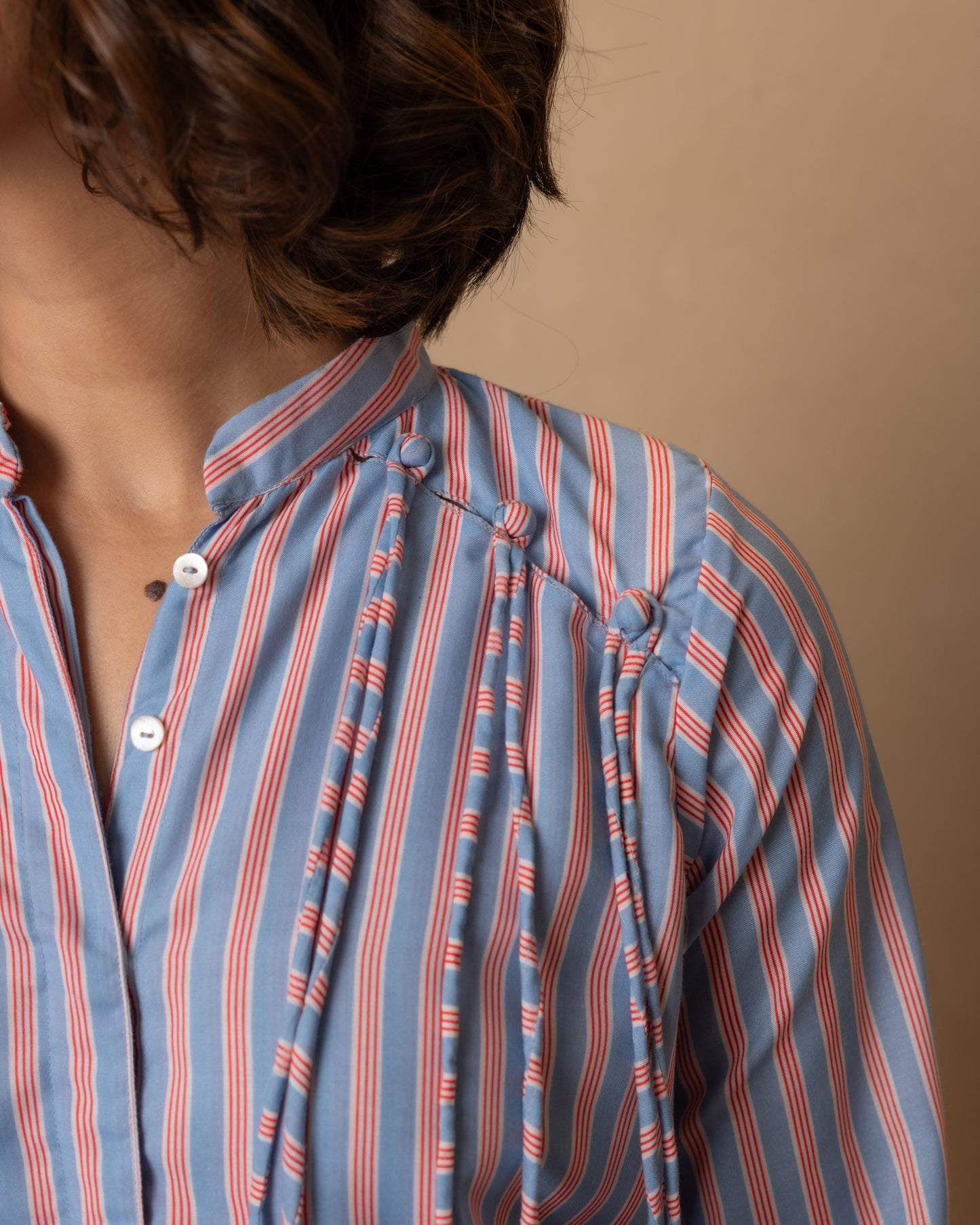 Celeste Top and Pants Set (Red and Blue Stripes)