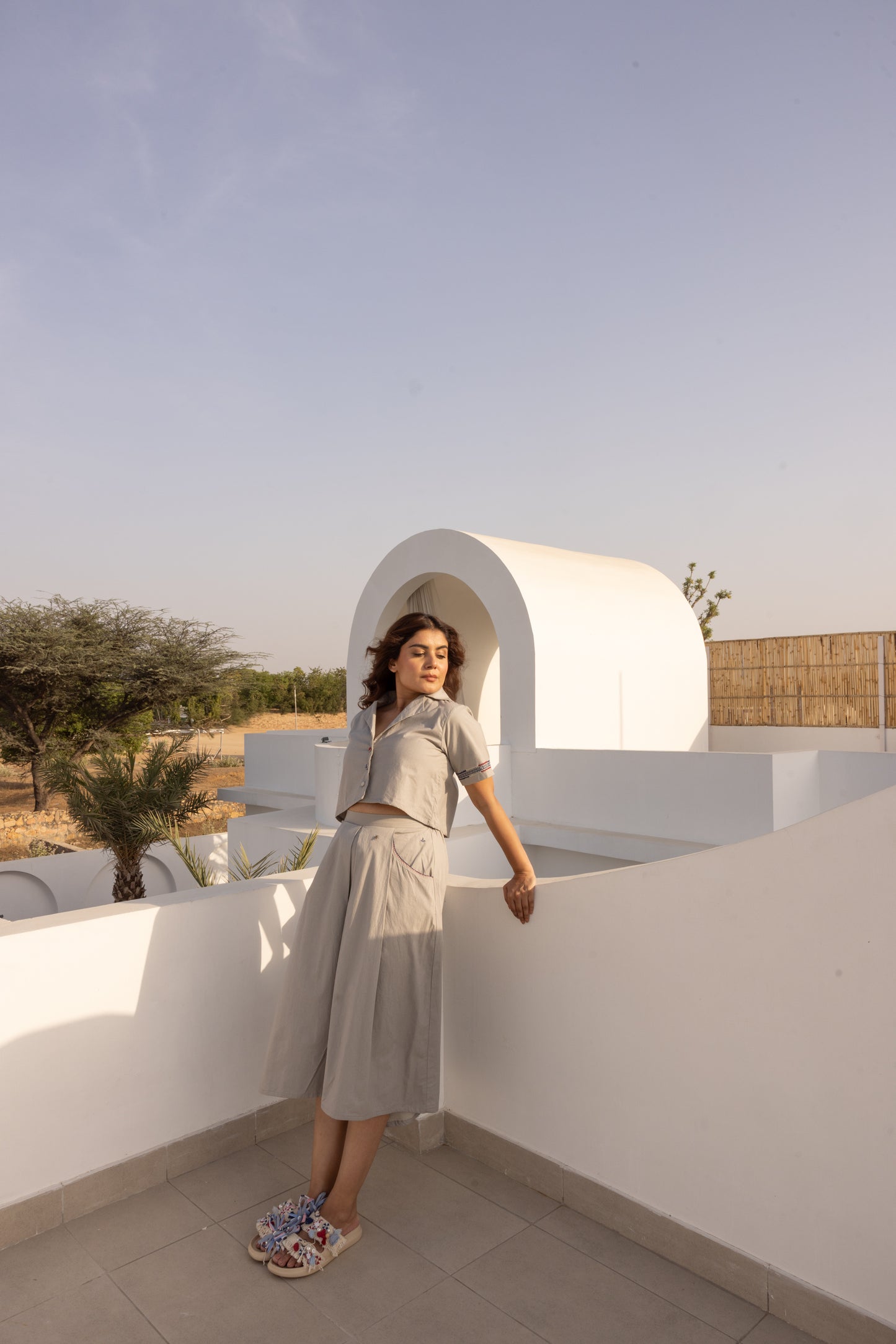 Harbor Top and Skirt Set (Grey)