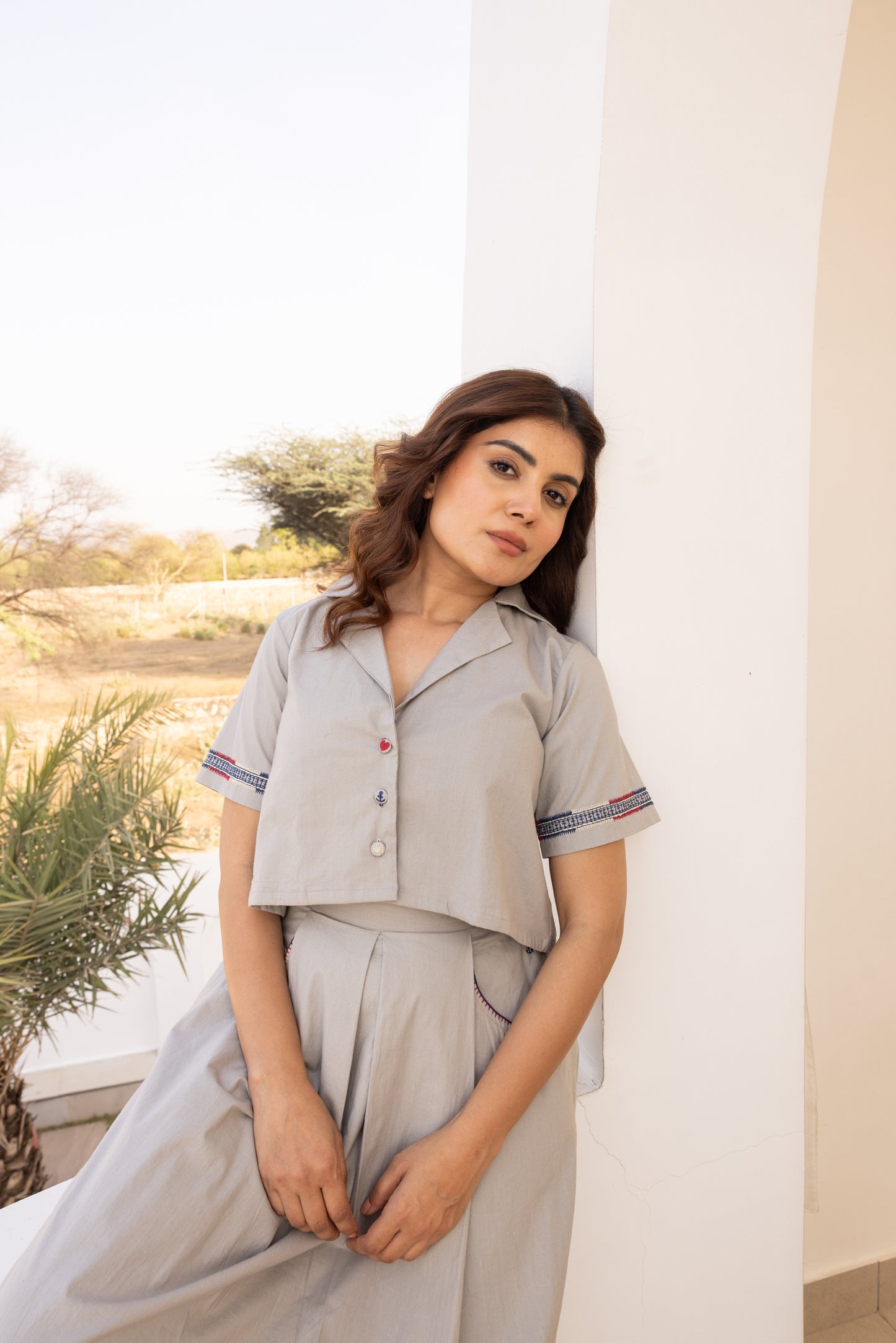 Harbor Top and Skirt Set (Grey)