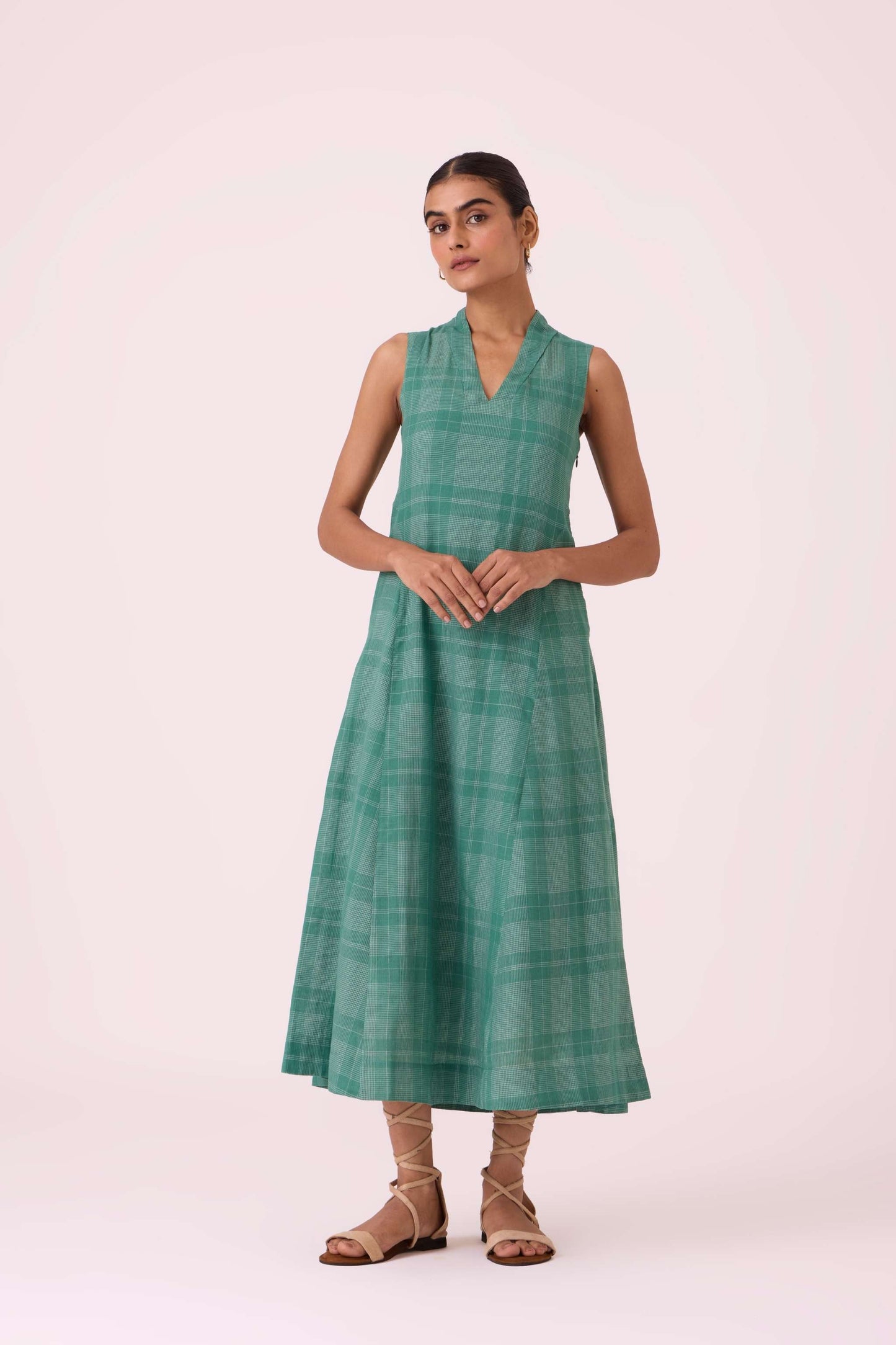 Orwell Green Handwoven Dress
