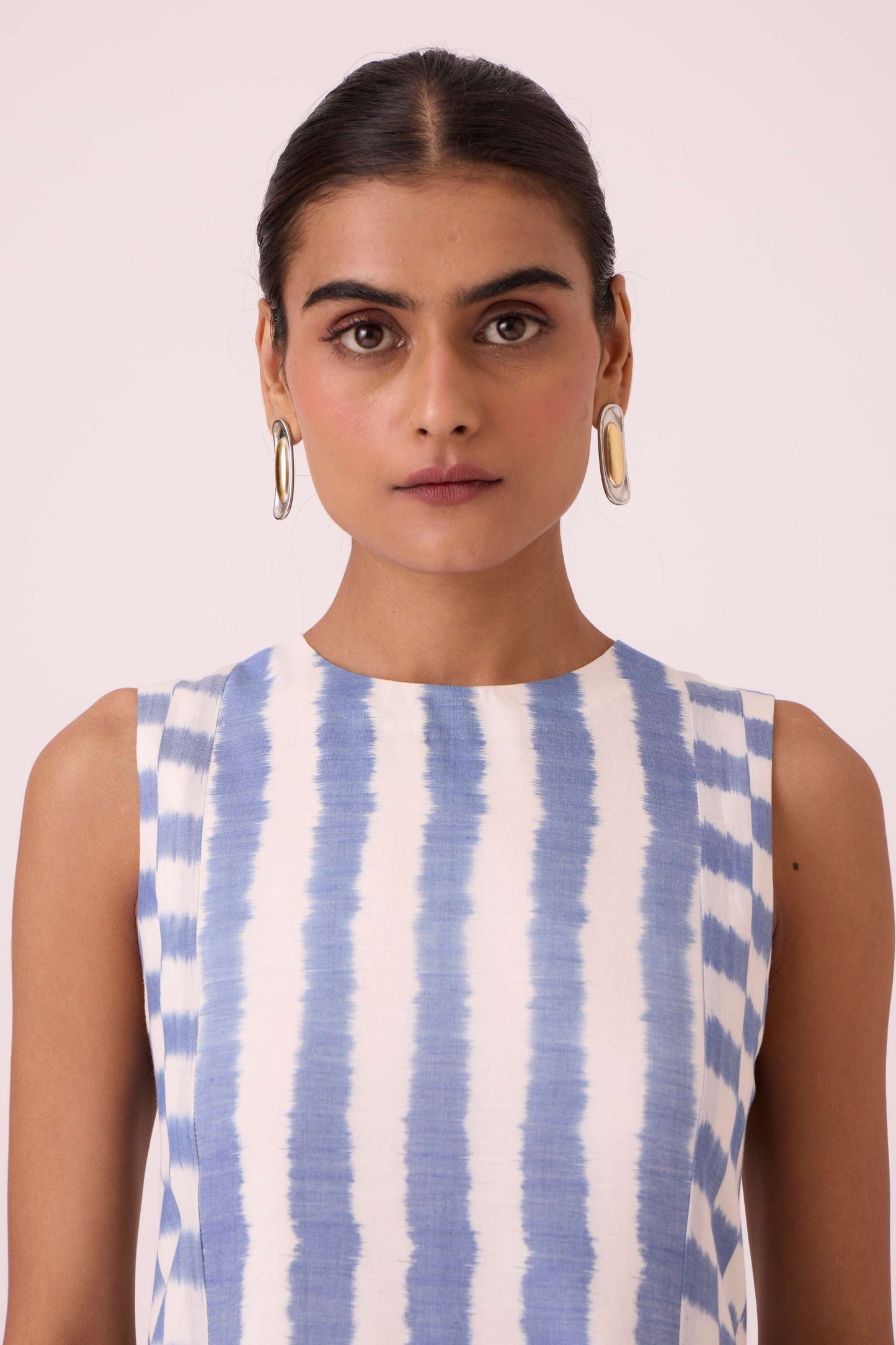 Myshkin Blue Striped Ikat Dress