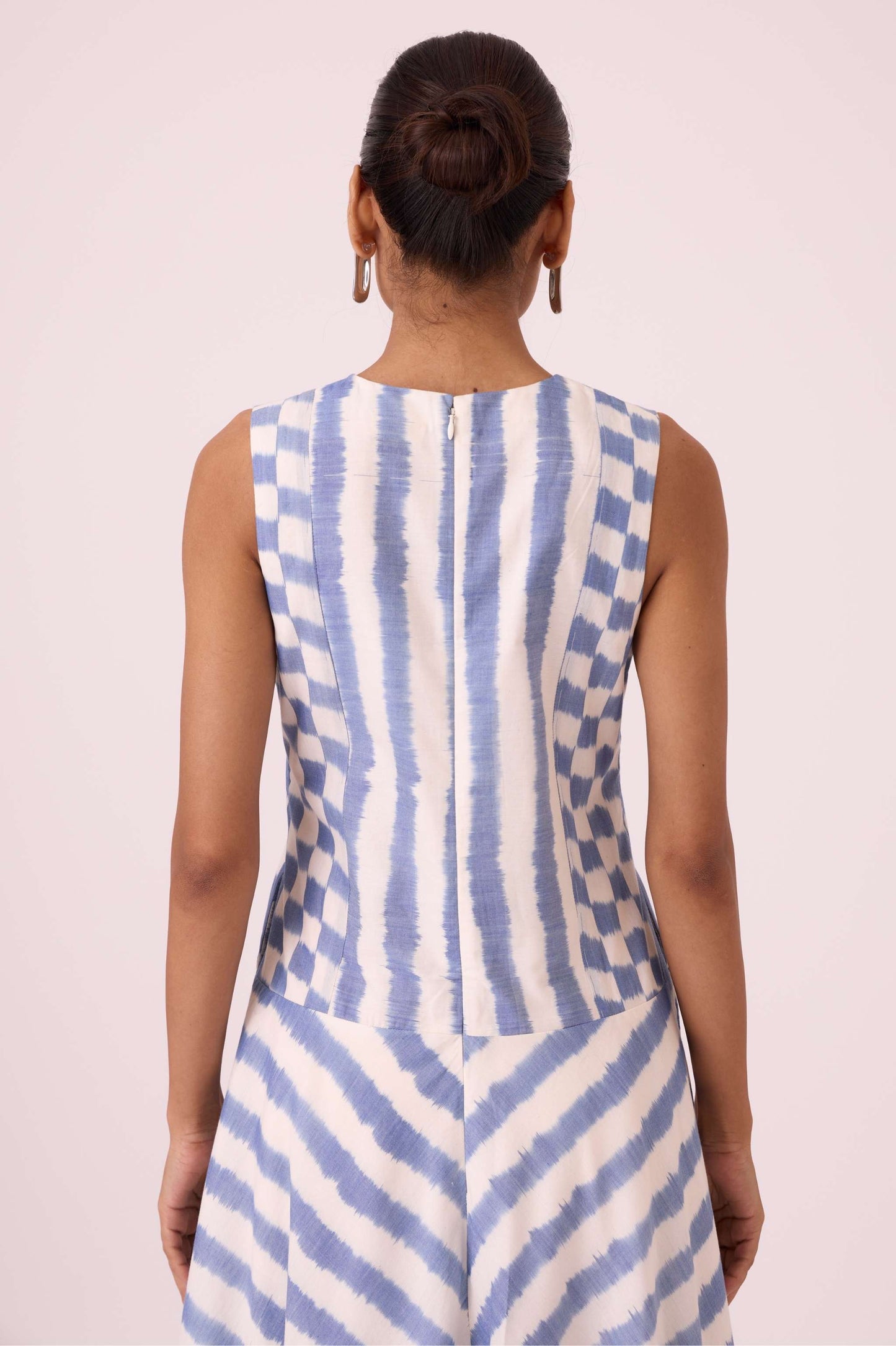 Myshkin Blue Striped Ikat Dress