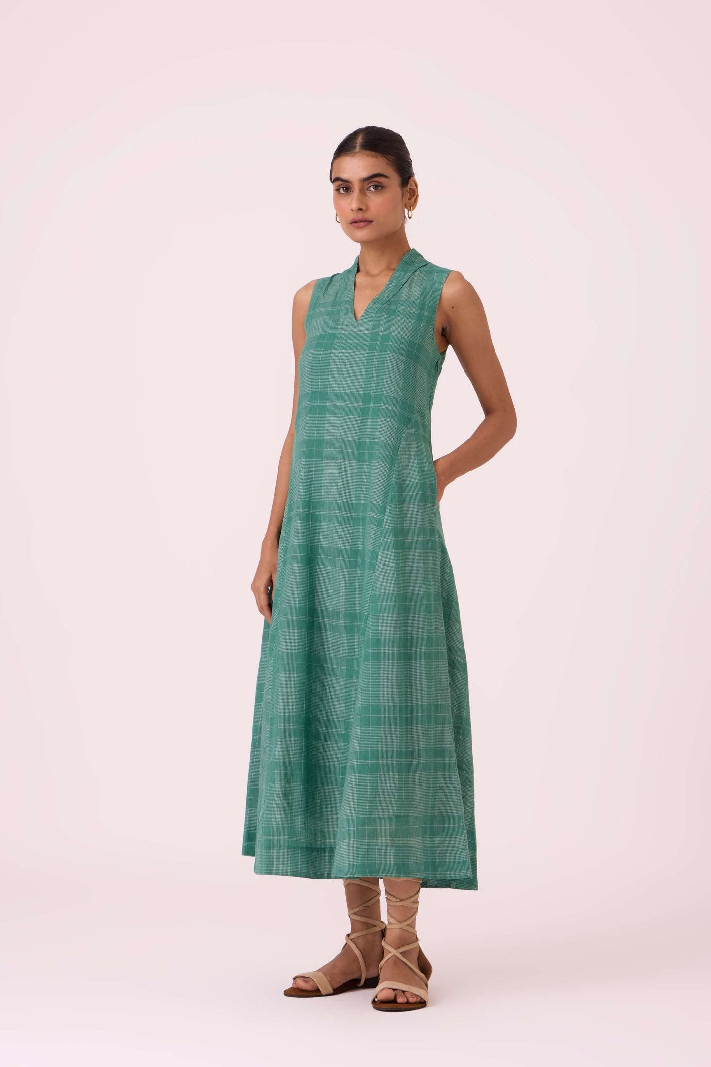 Orwell Green Handwoven Dress