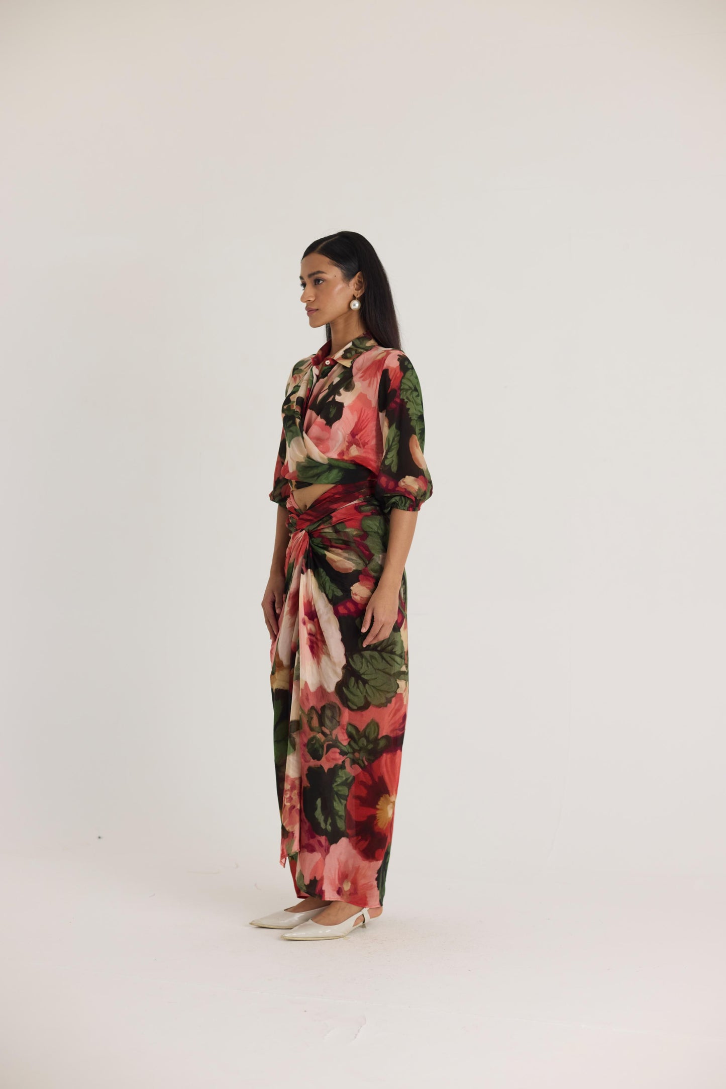 Scarlett  Tie -up Top & Skirt Set