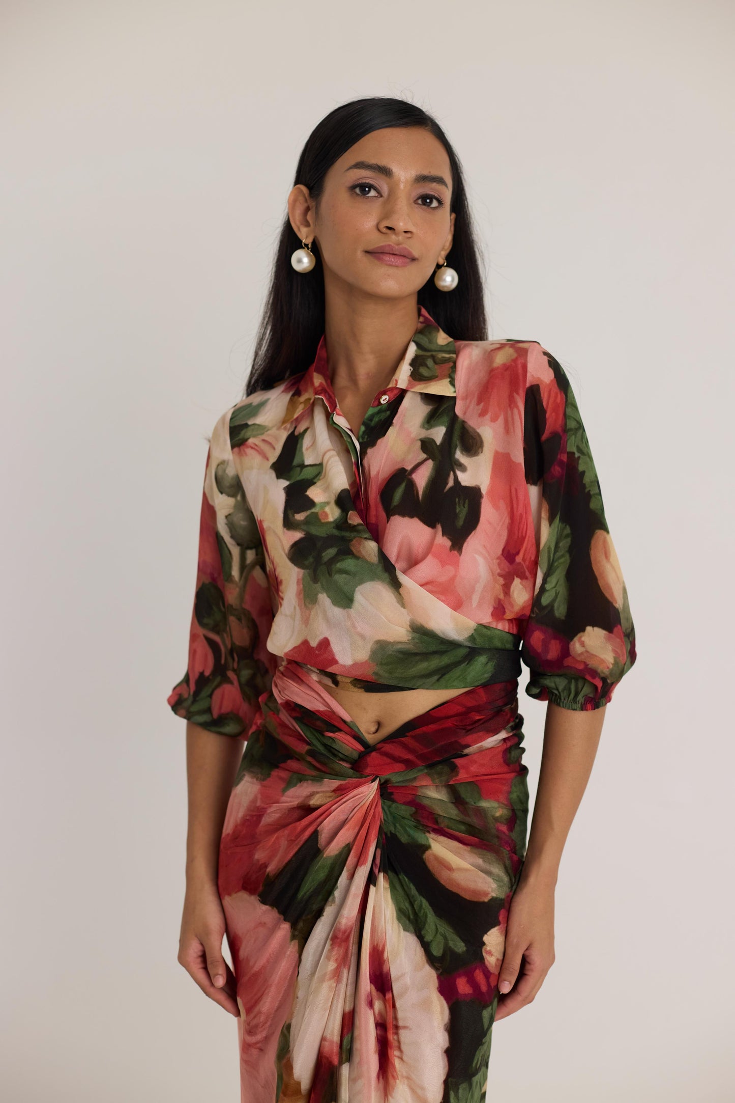 Scarlett  Tie -up Top & Skirt Set