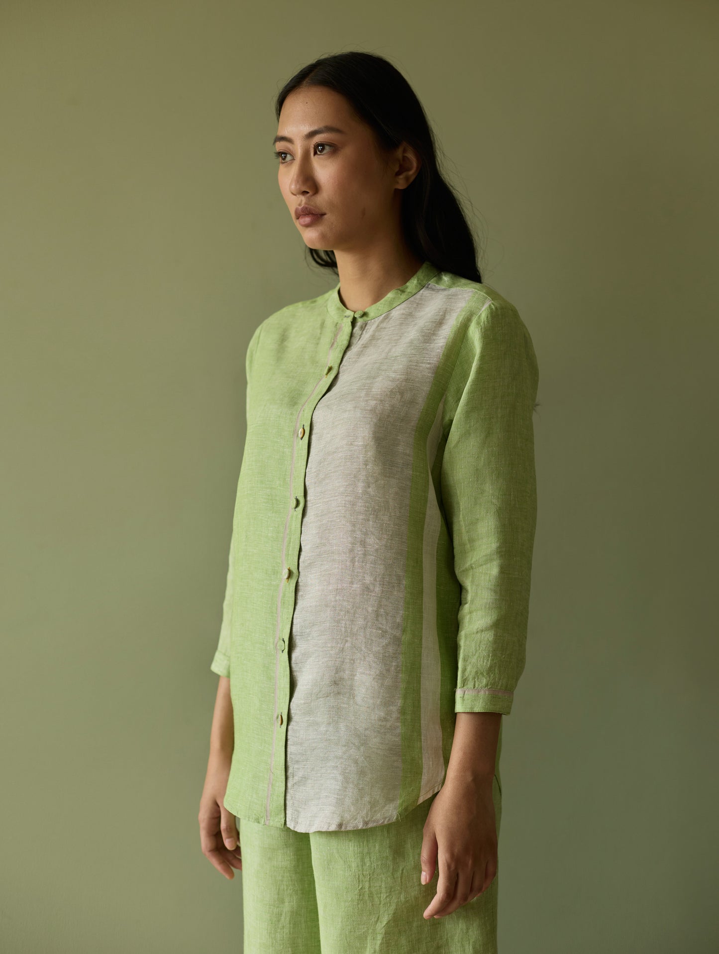 Aline Border Linen Co-ord Set - Meadow