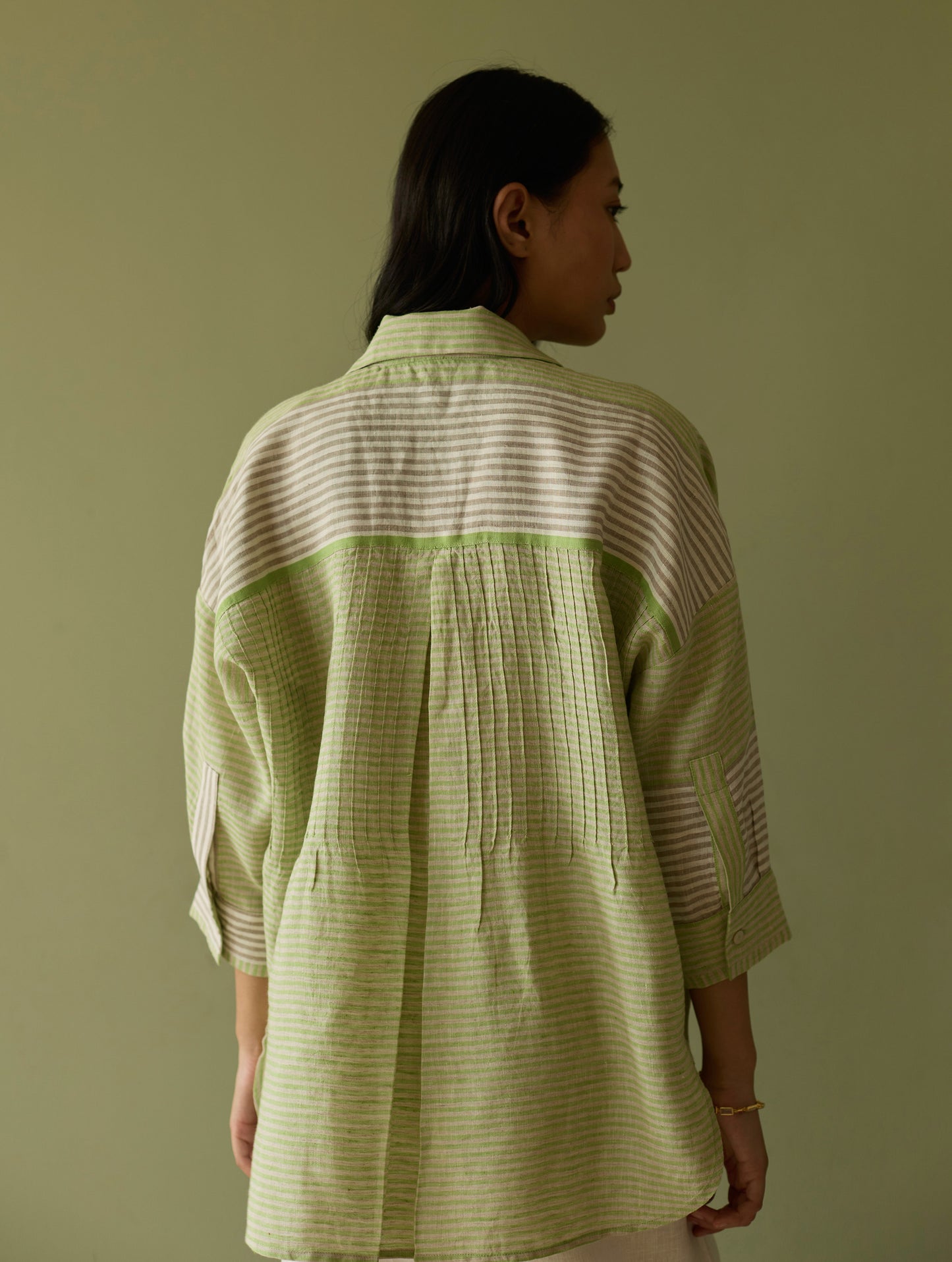 Risa Stripe Linen Co-ord Set - Meadow