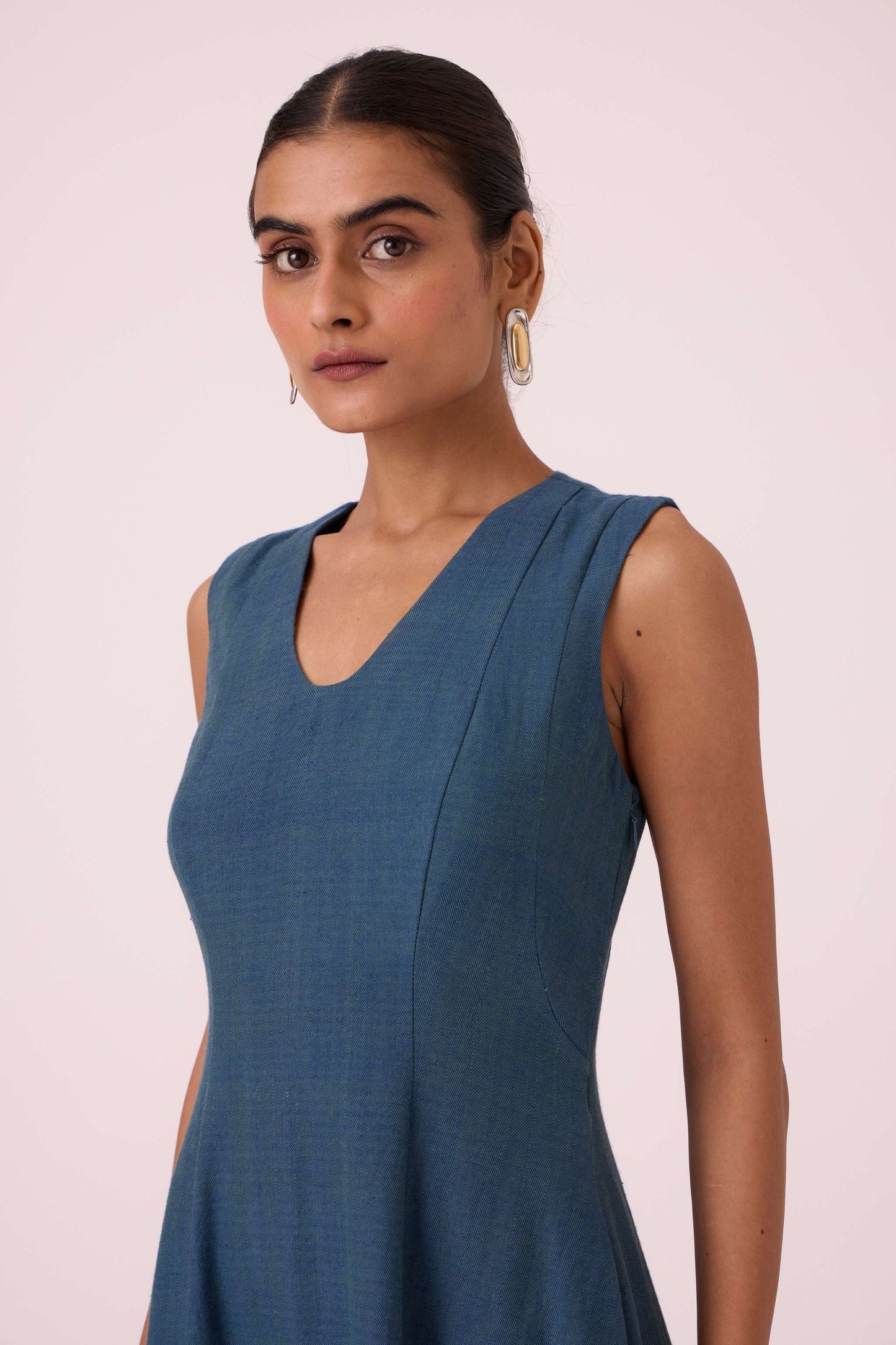 Emy Blue Handwoven Dress