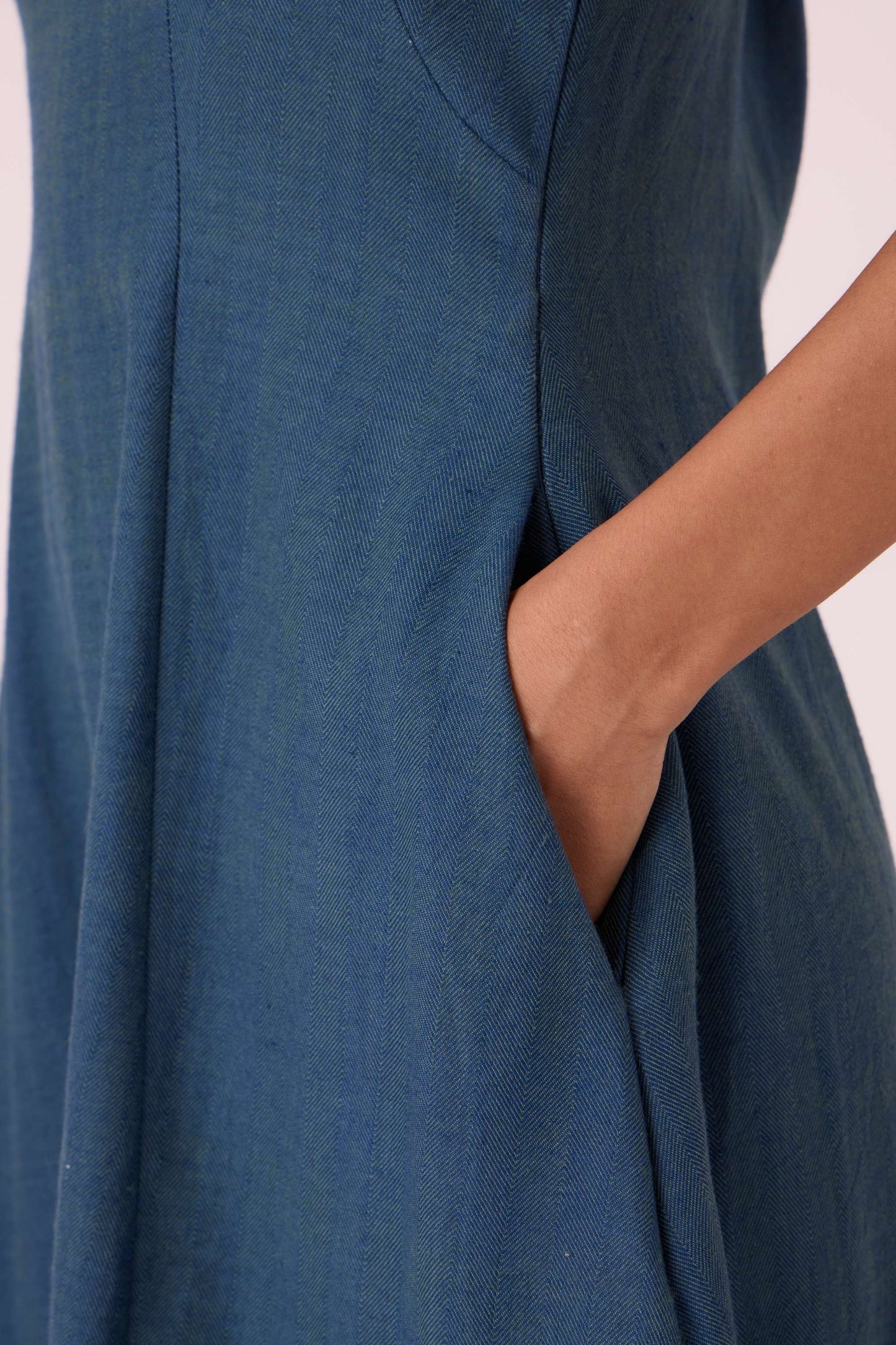 Emy Blue Handwoven Dress