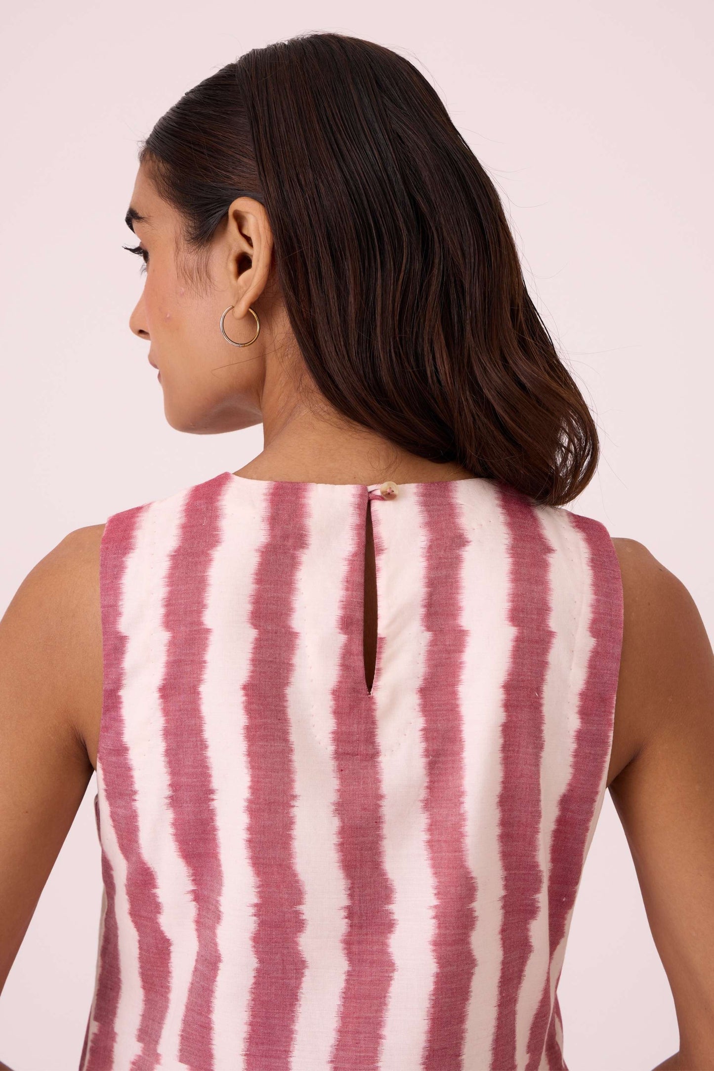 Bennet Rhubarb Striped Ikat Dress