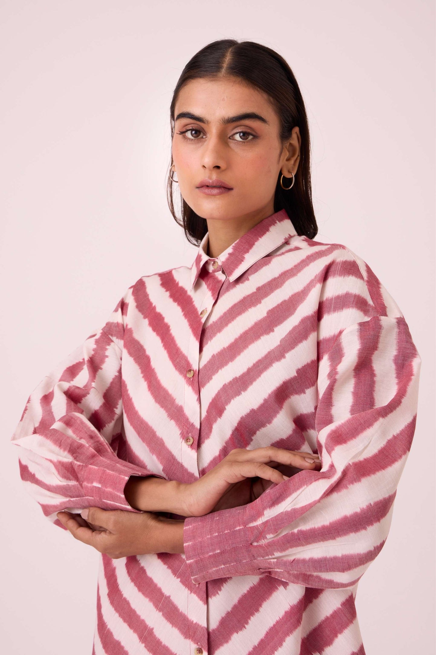 Henry Rhubarb Striped Ikat Shirt