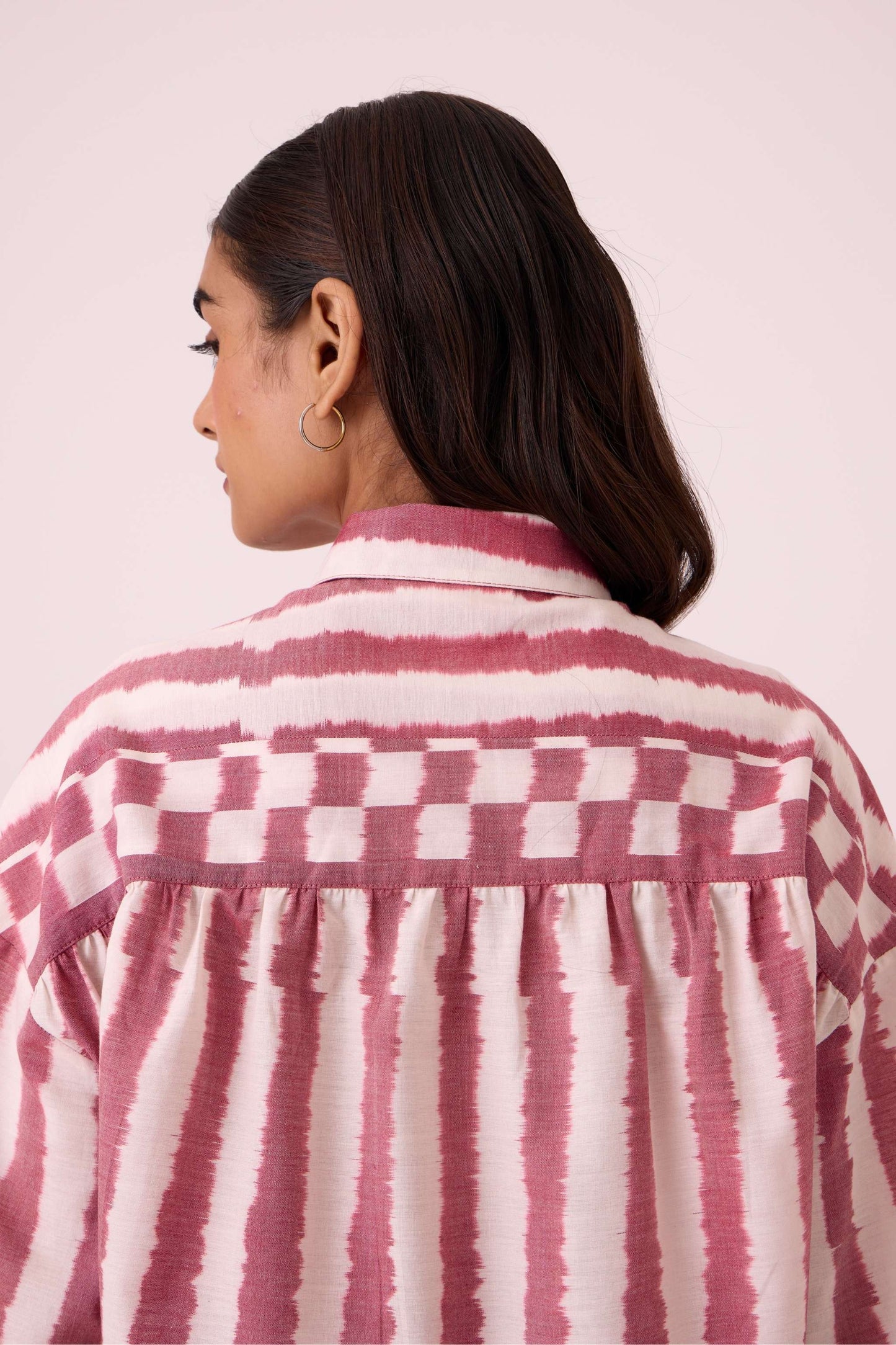 Henry Rhubarb Striped Ikat Shirt