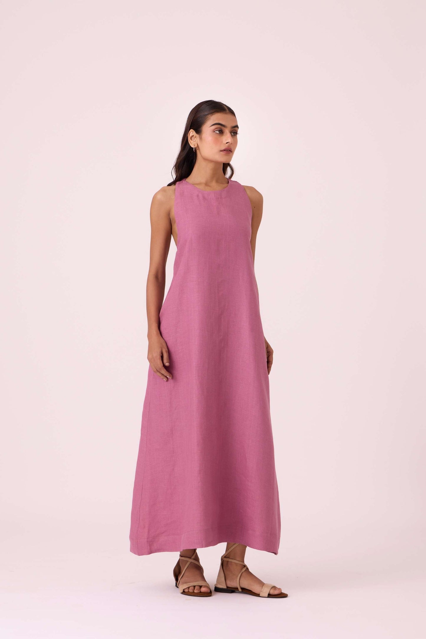 Amaran Lilac Linen Maxi Dress