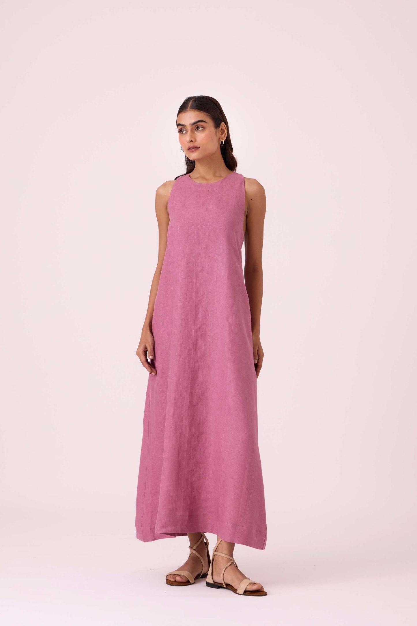 Amaran Lilac Linen Maxi Dress