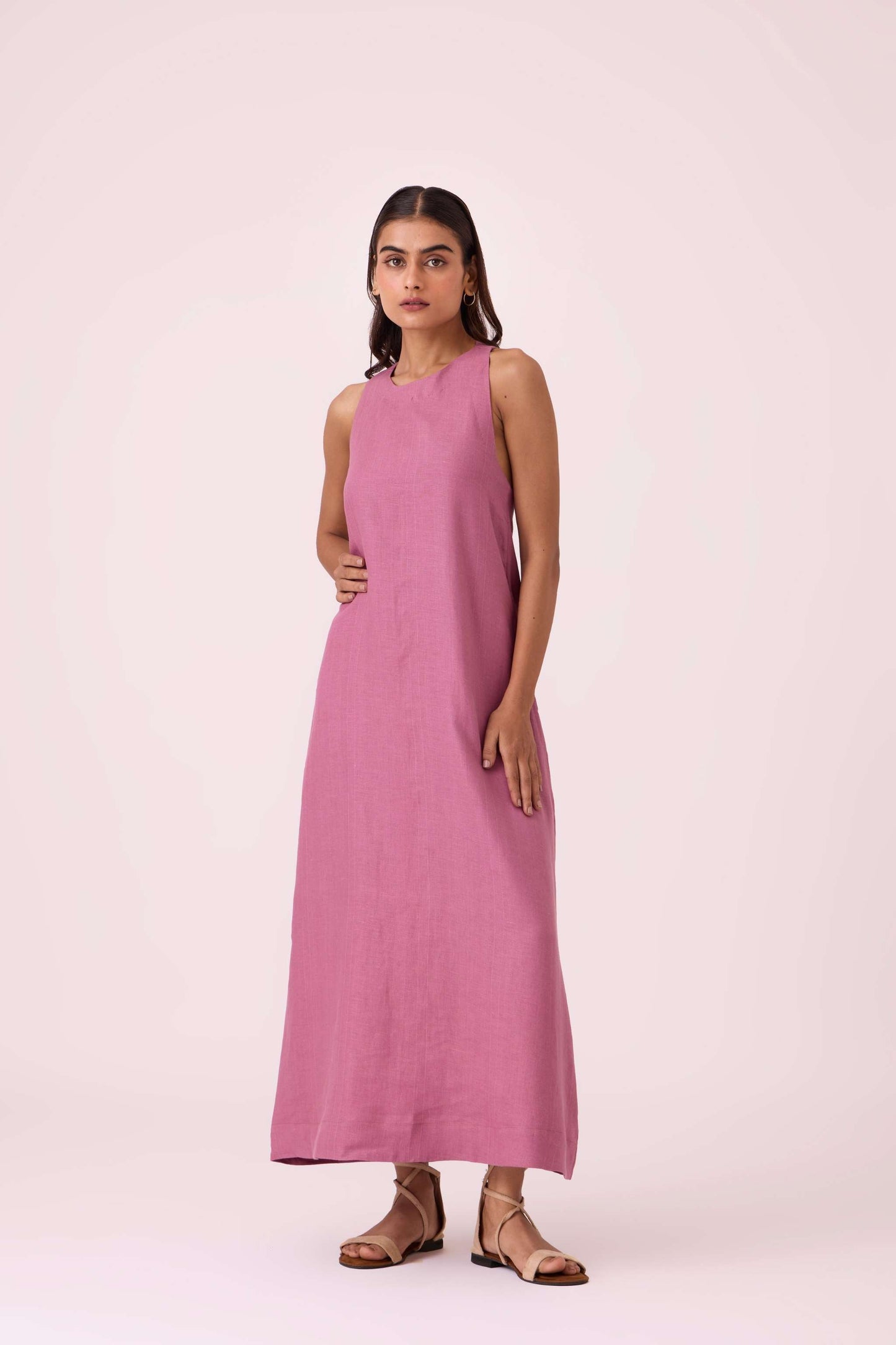 Amaran Lilac Linen Maxi Dress