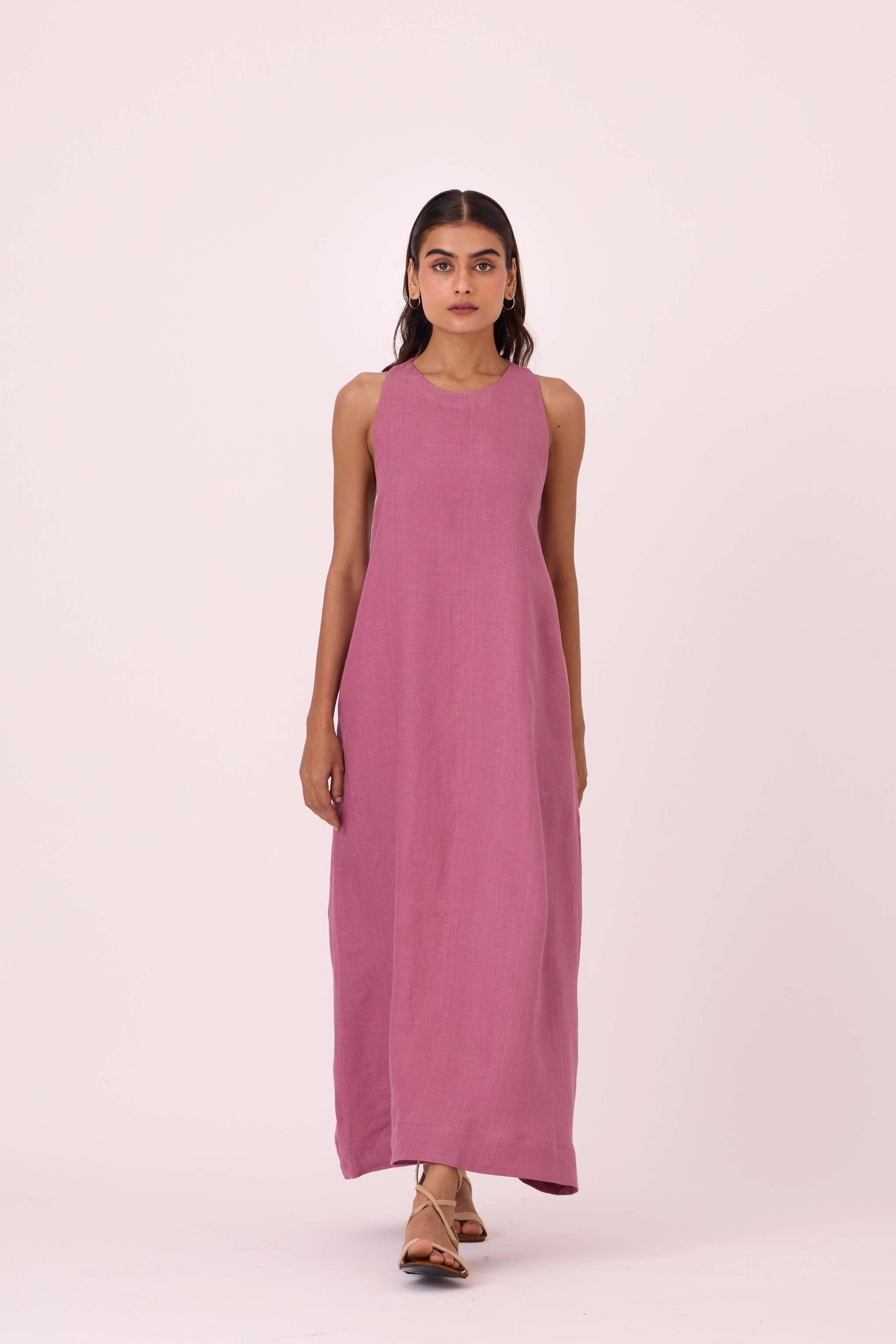 Amaran Lilac Linen Maxi Dress