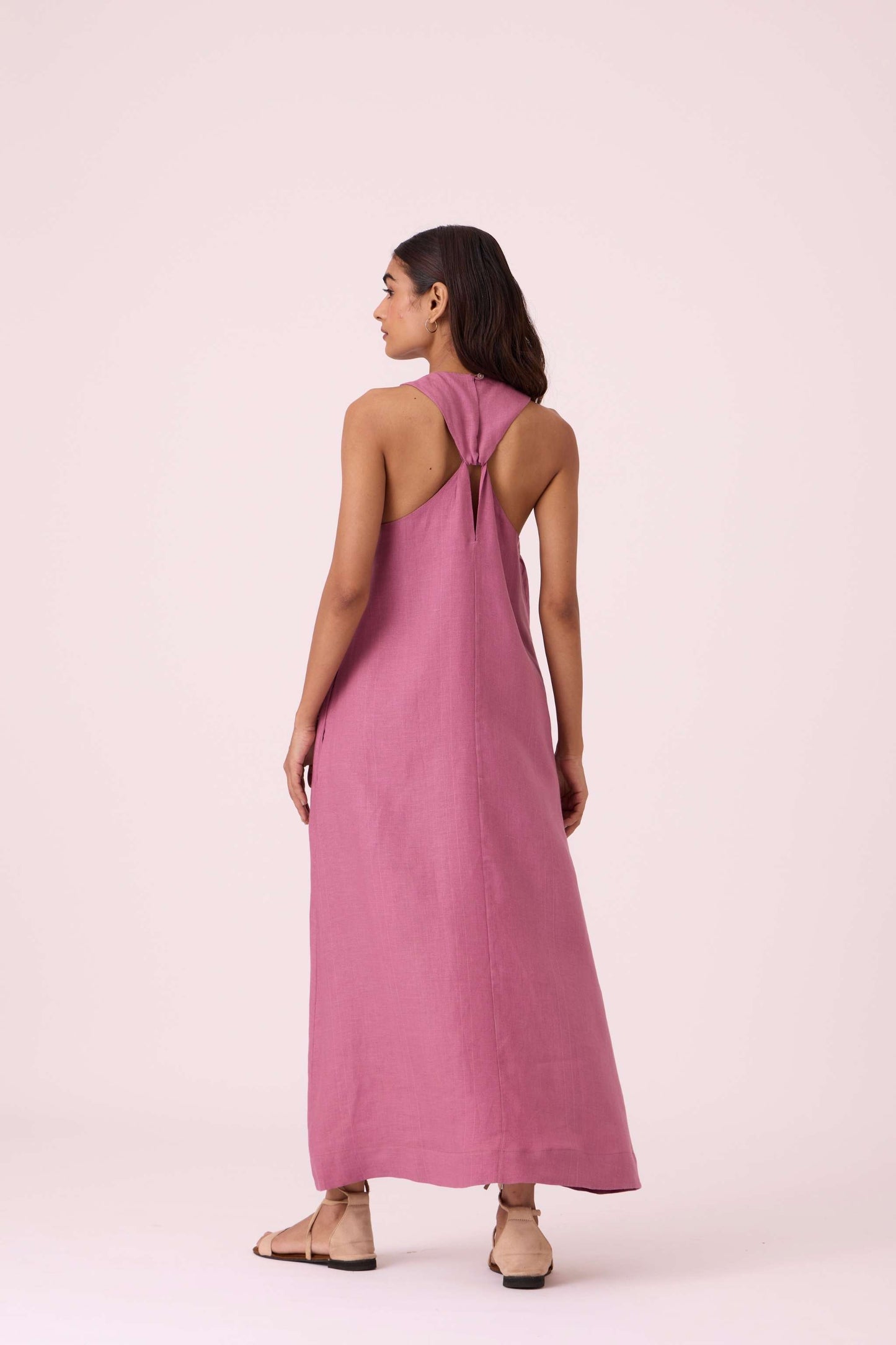 Amaran Lilac Linen Maxi Dress