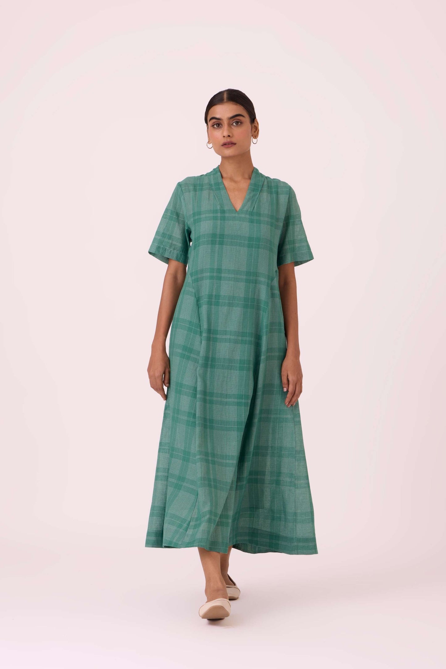 Clover Green Handwoven Dress