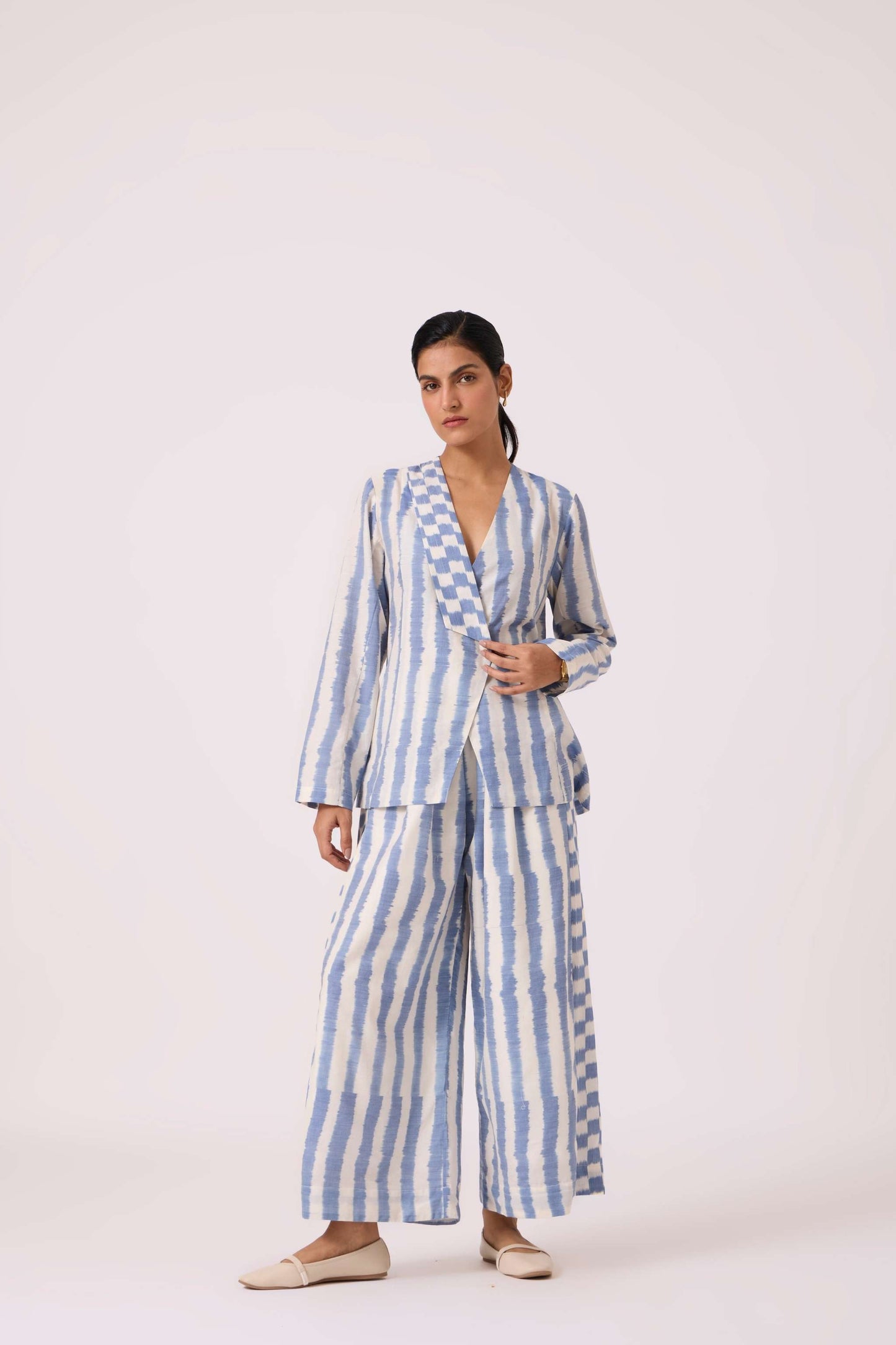 Dimtri Blue Striped Ikat Jacket