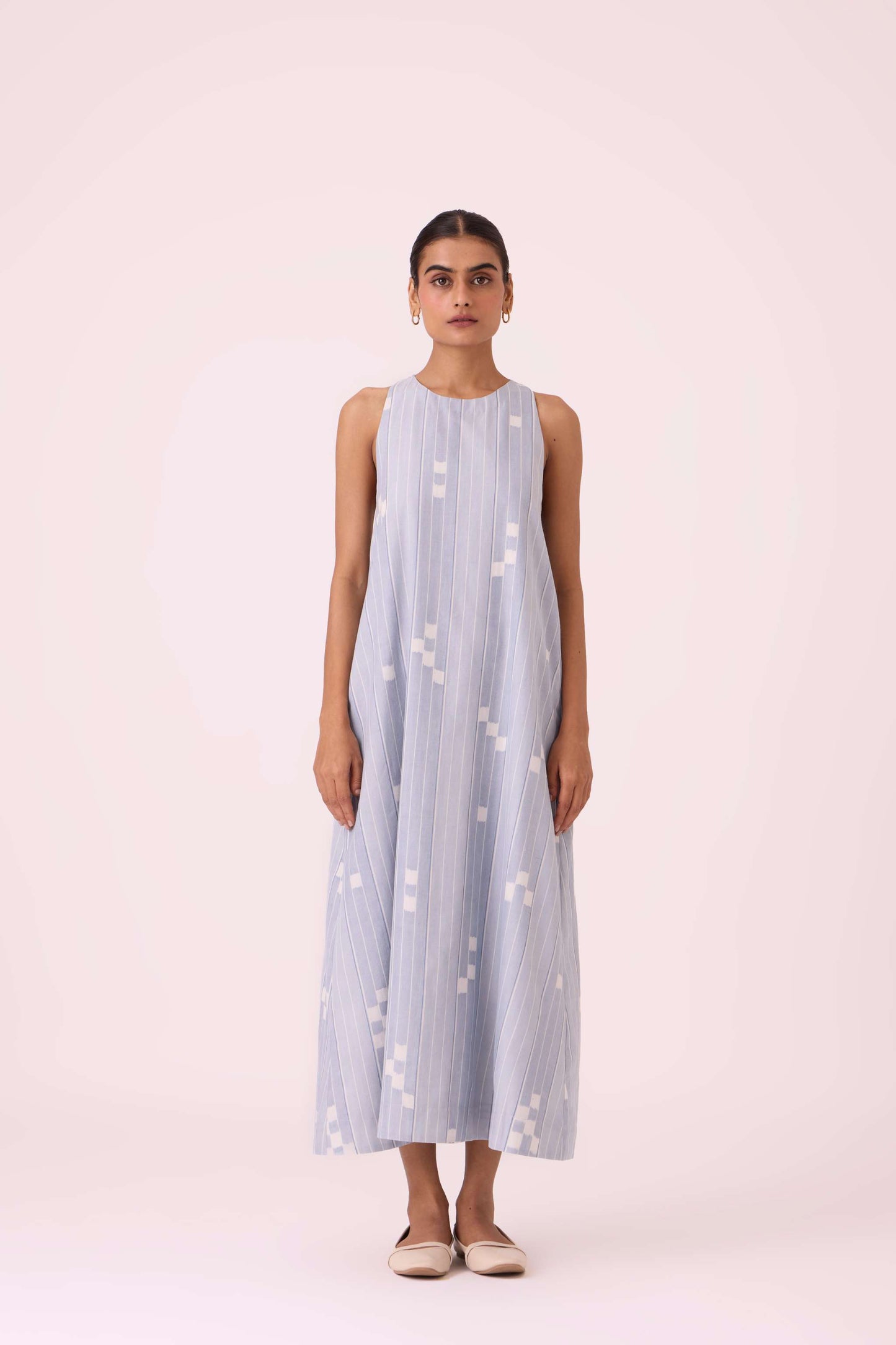 Amaran Blue Ikat Maxi Dress