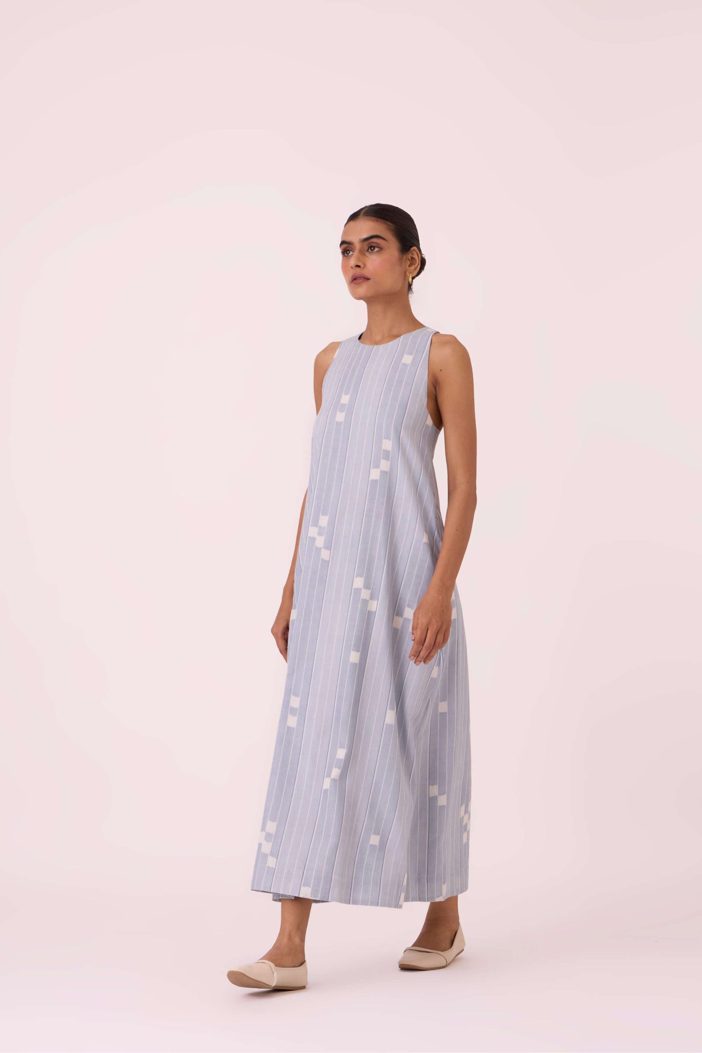 Amaran Blue Ikat Maxi Dress
