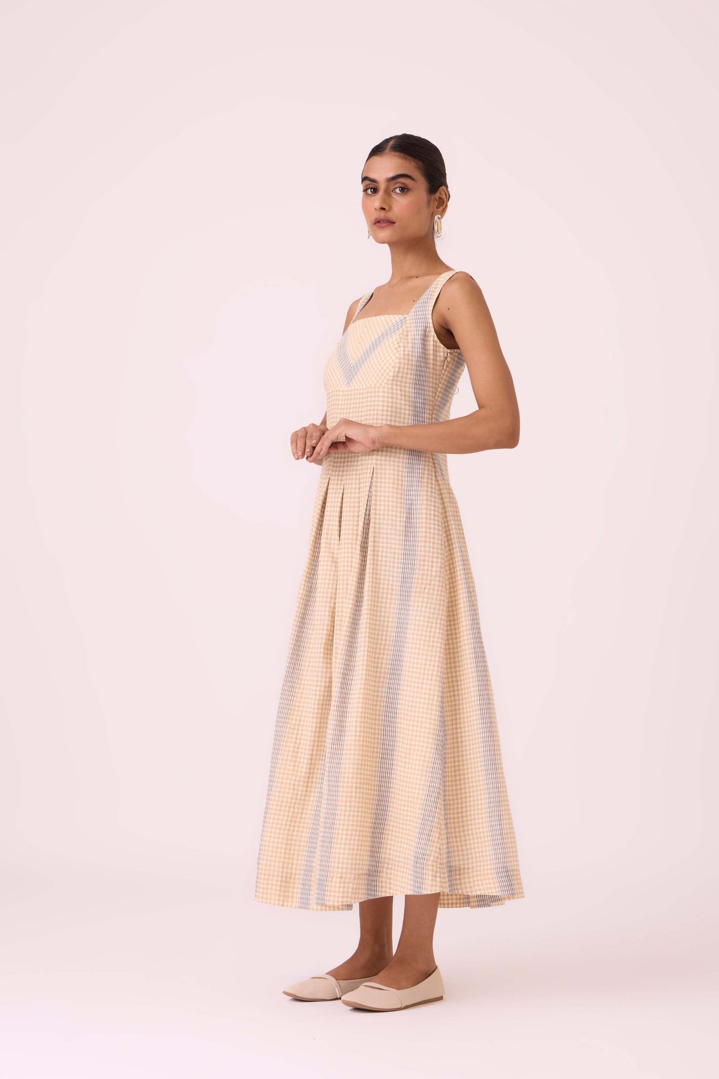Bosie Beige Handwoven Dress