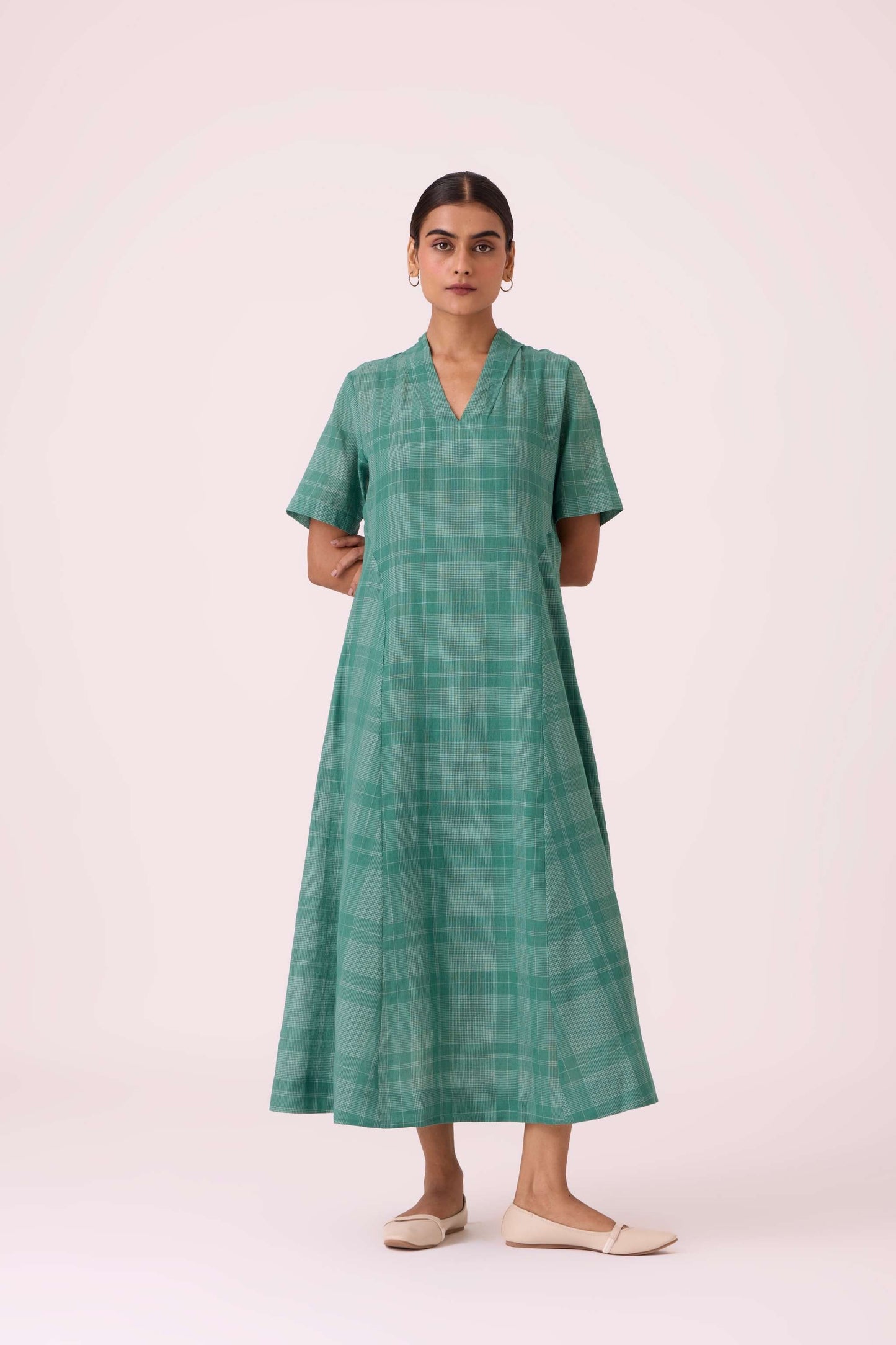 Clover Green Handwoven Dress