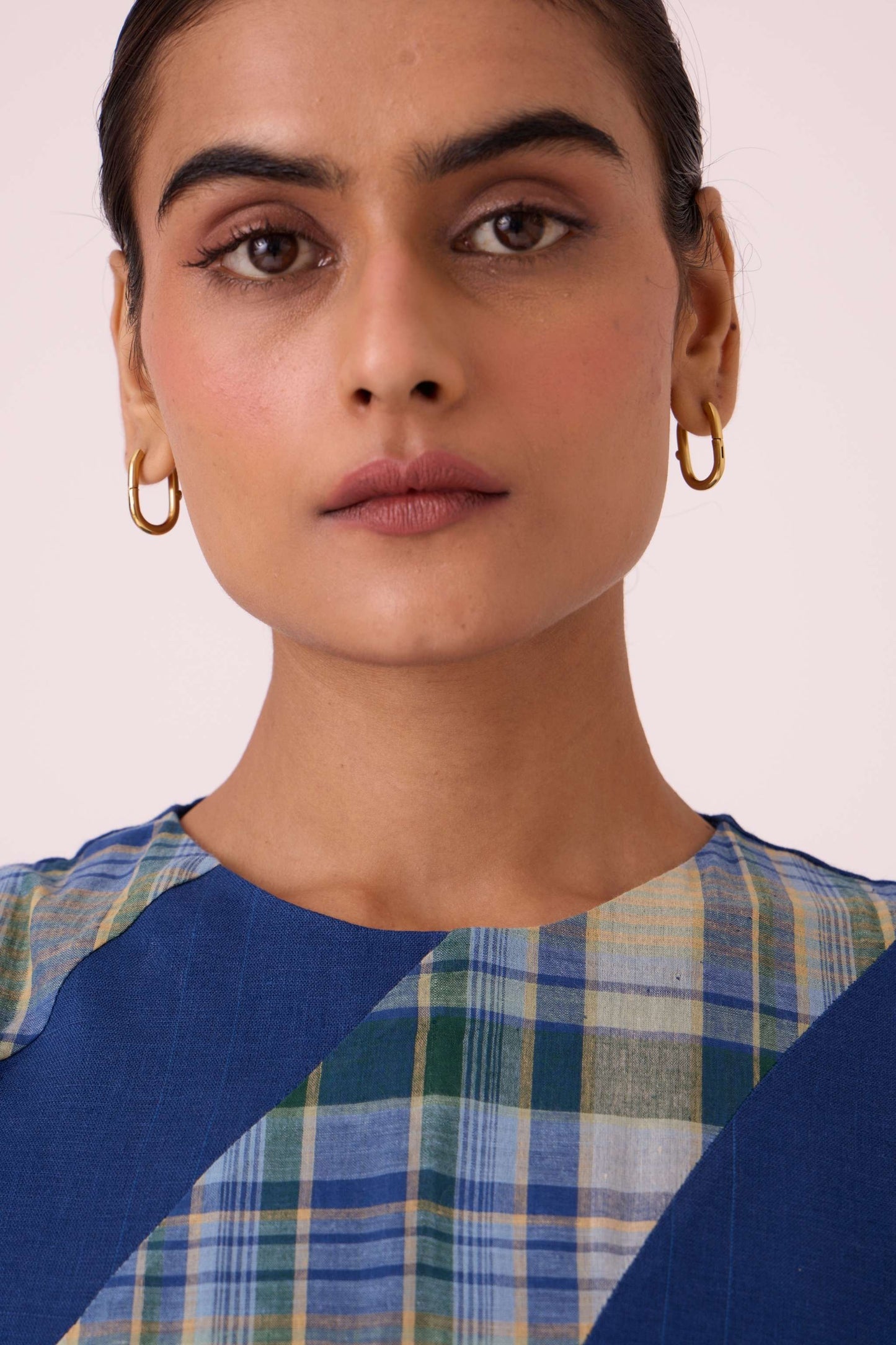 Waltz Blue Linen Panelled Dress