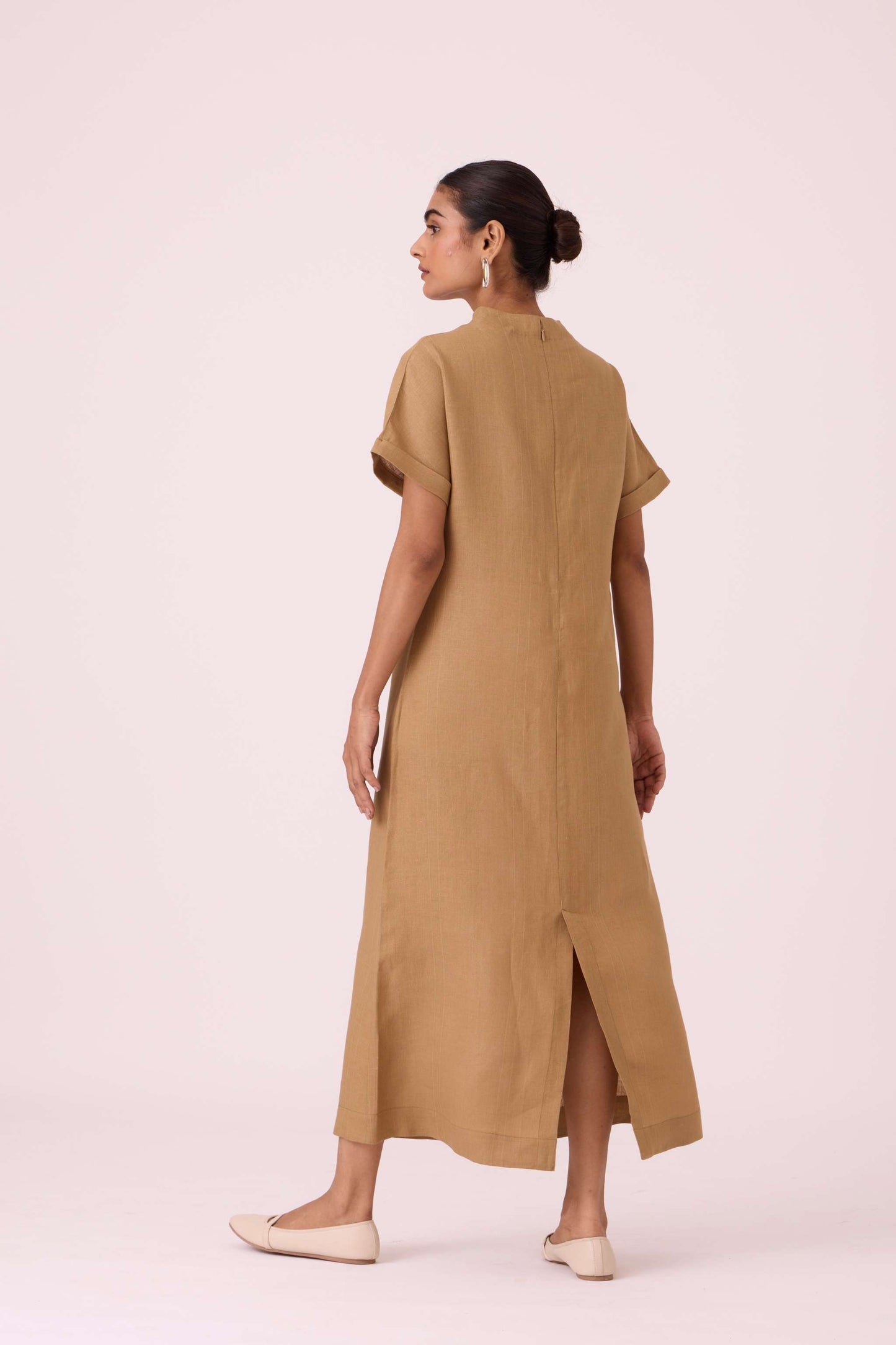 Salome Tan Linen Dress