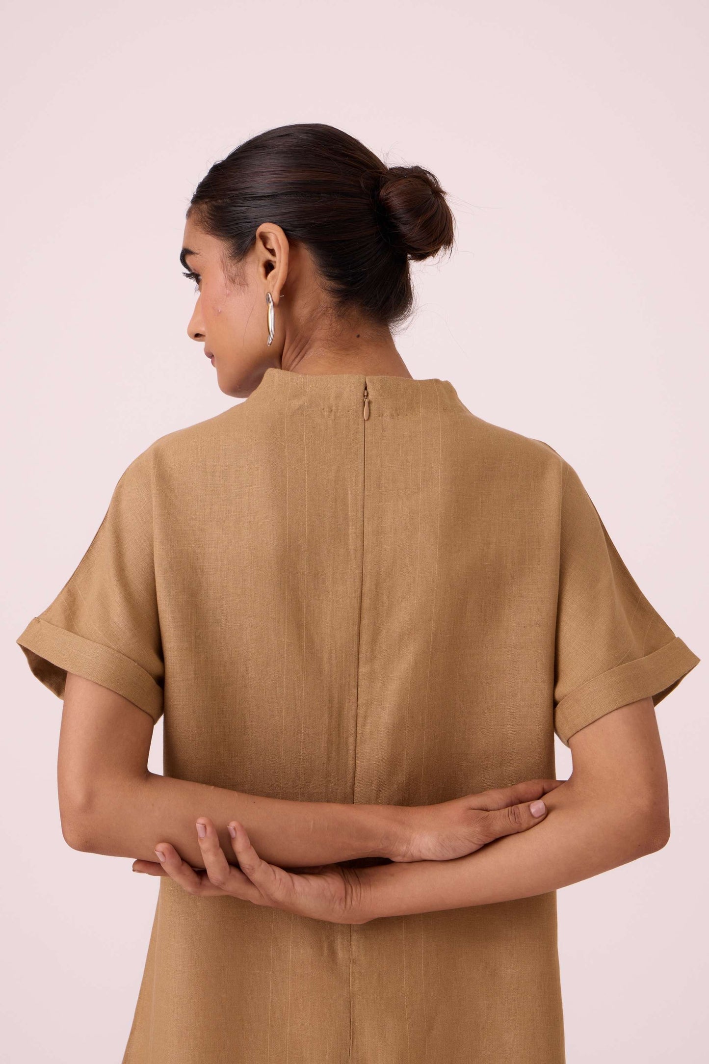 Salome Tan Linen Dress