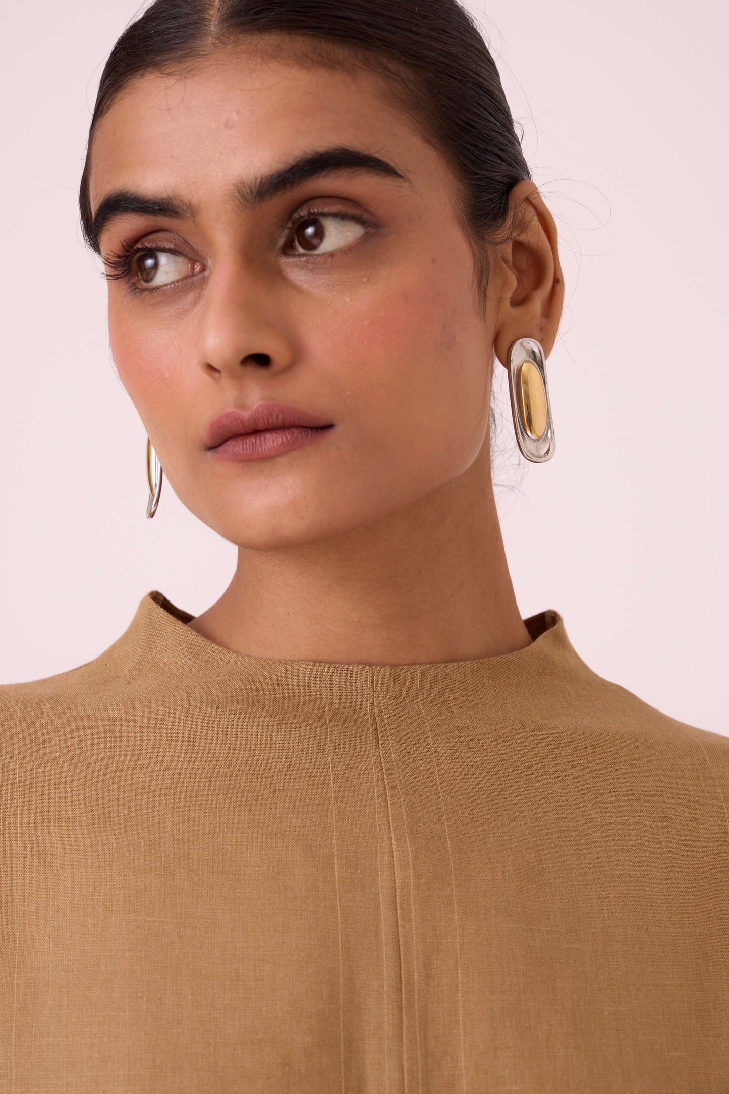 Salome Tan Linen Dress