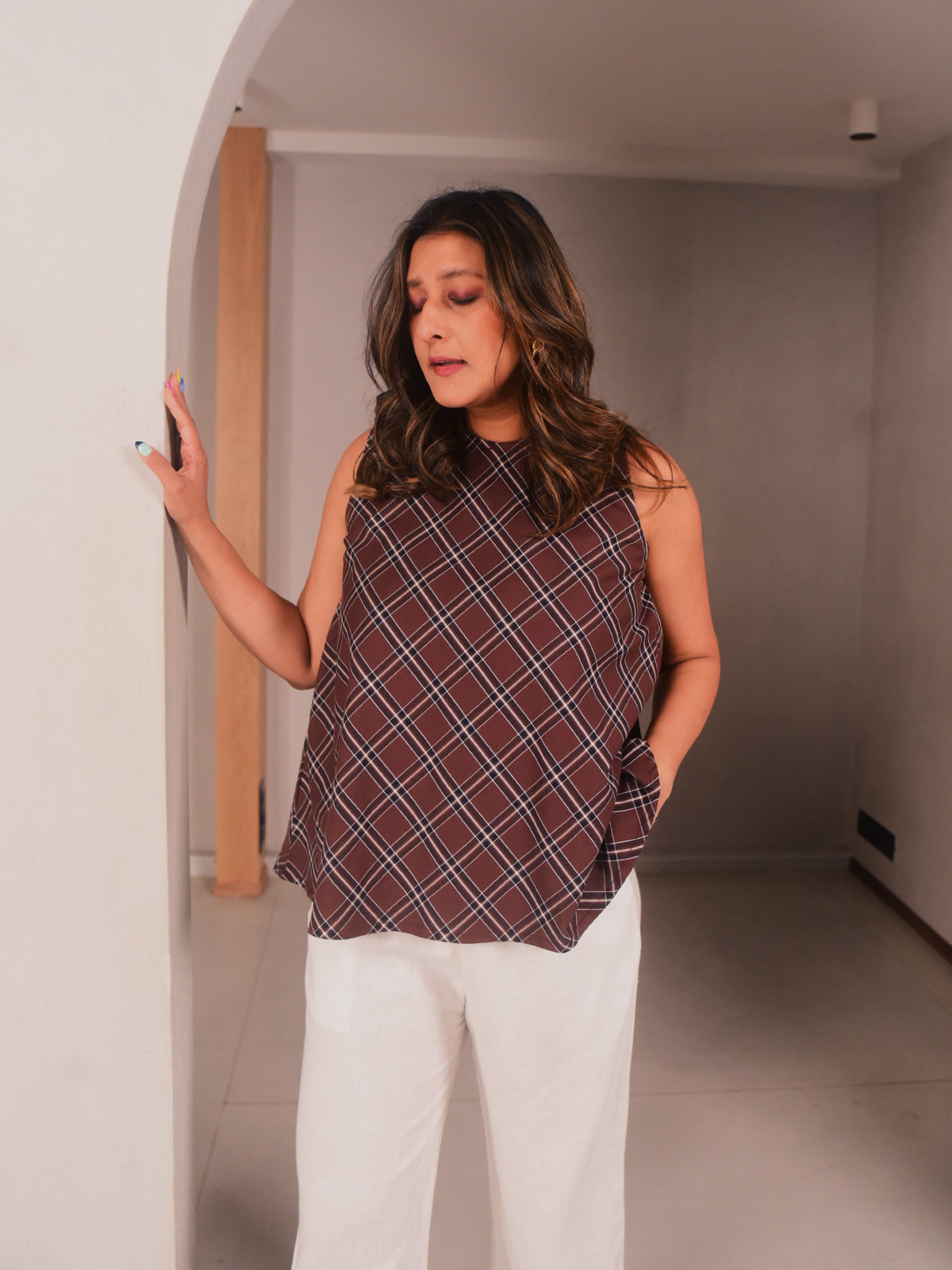 Everyday Top - Brown Checks