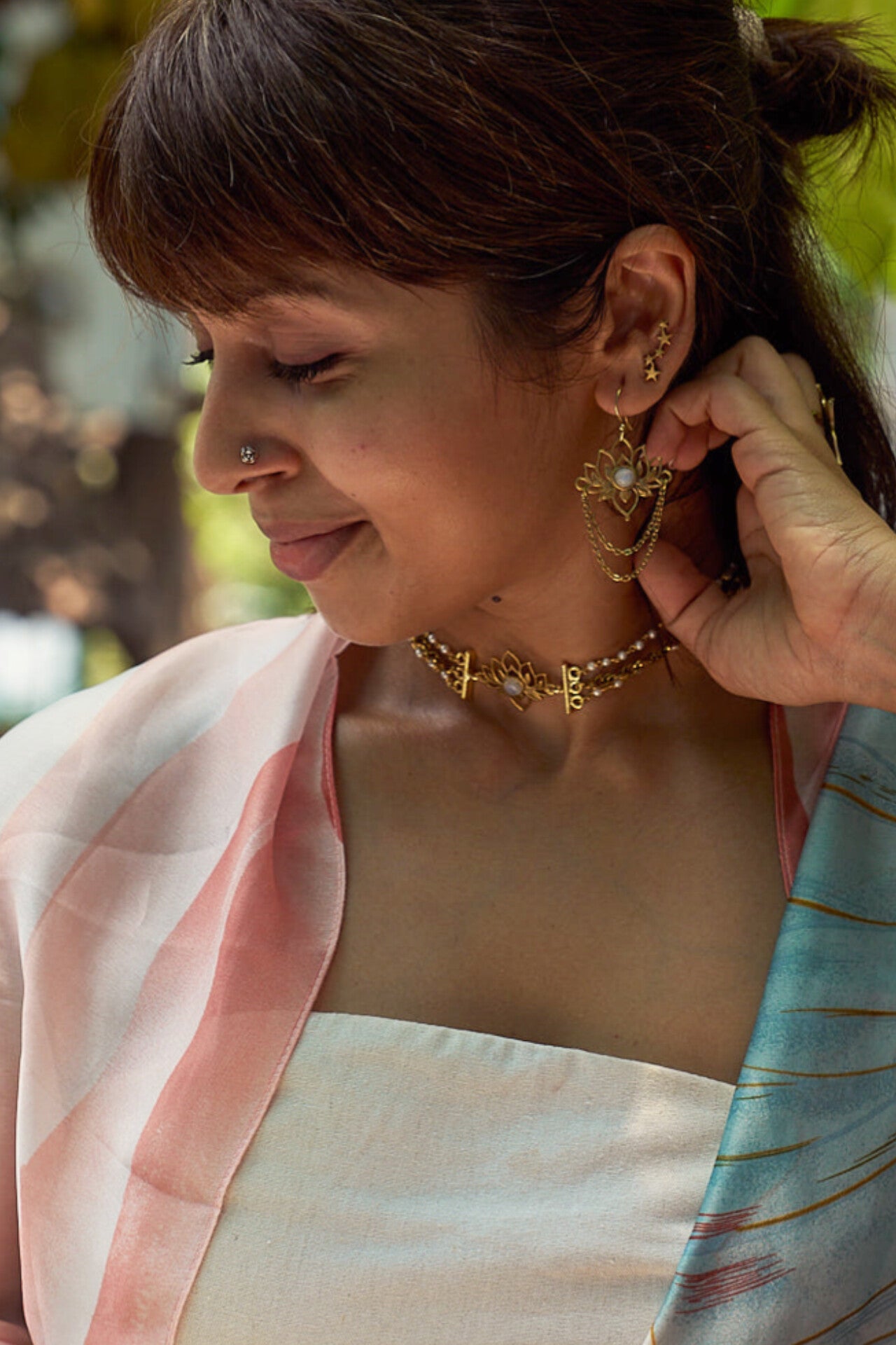 Moonstone Lotus Choker
