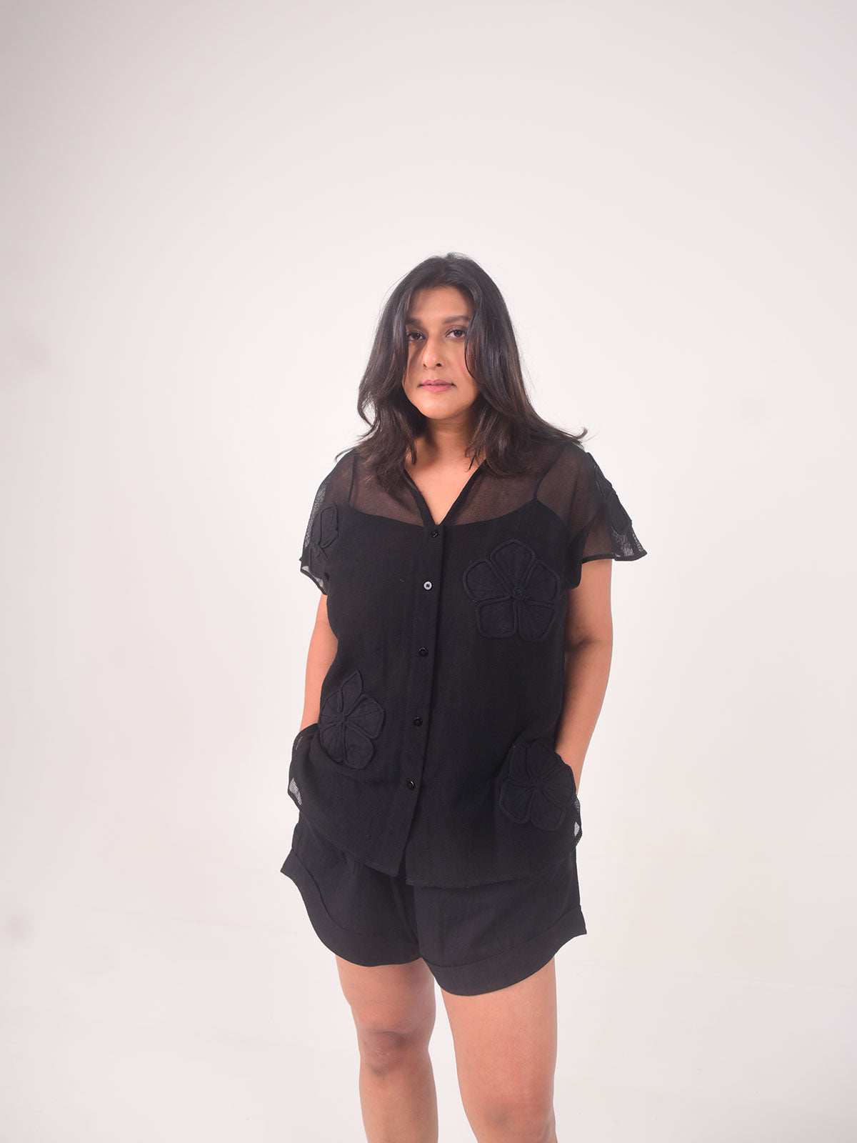 Nova Applique Cotton Net Set