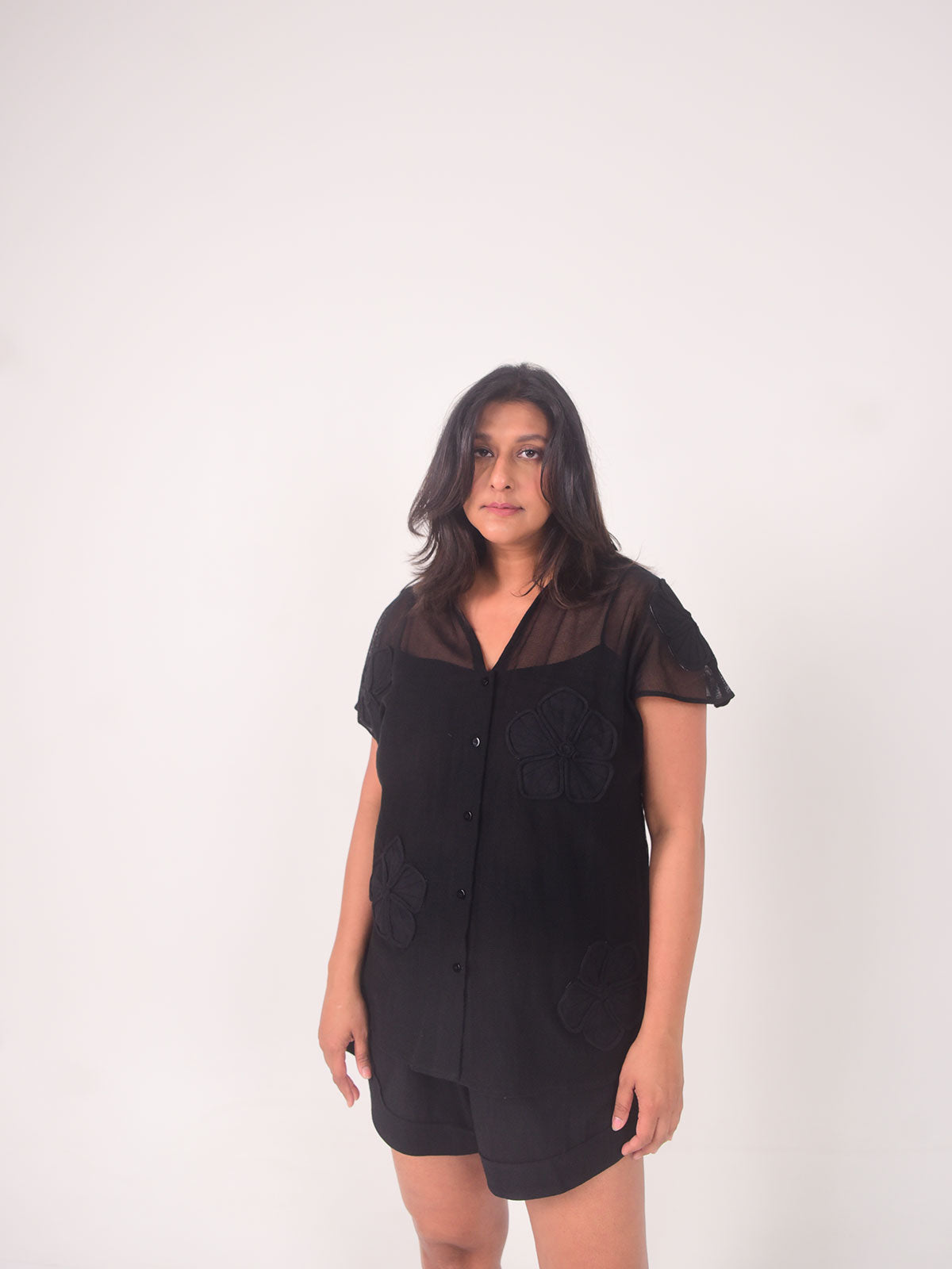 Nova Applique Cotton Net Set