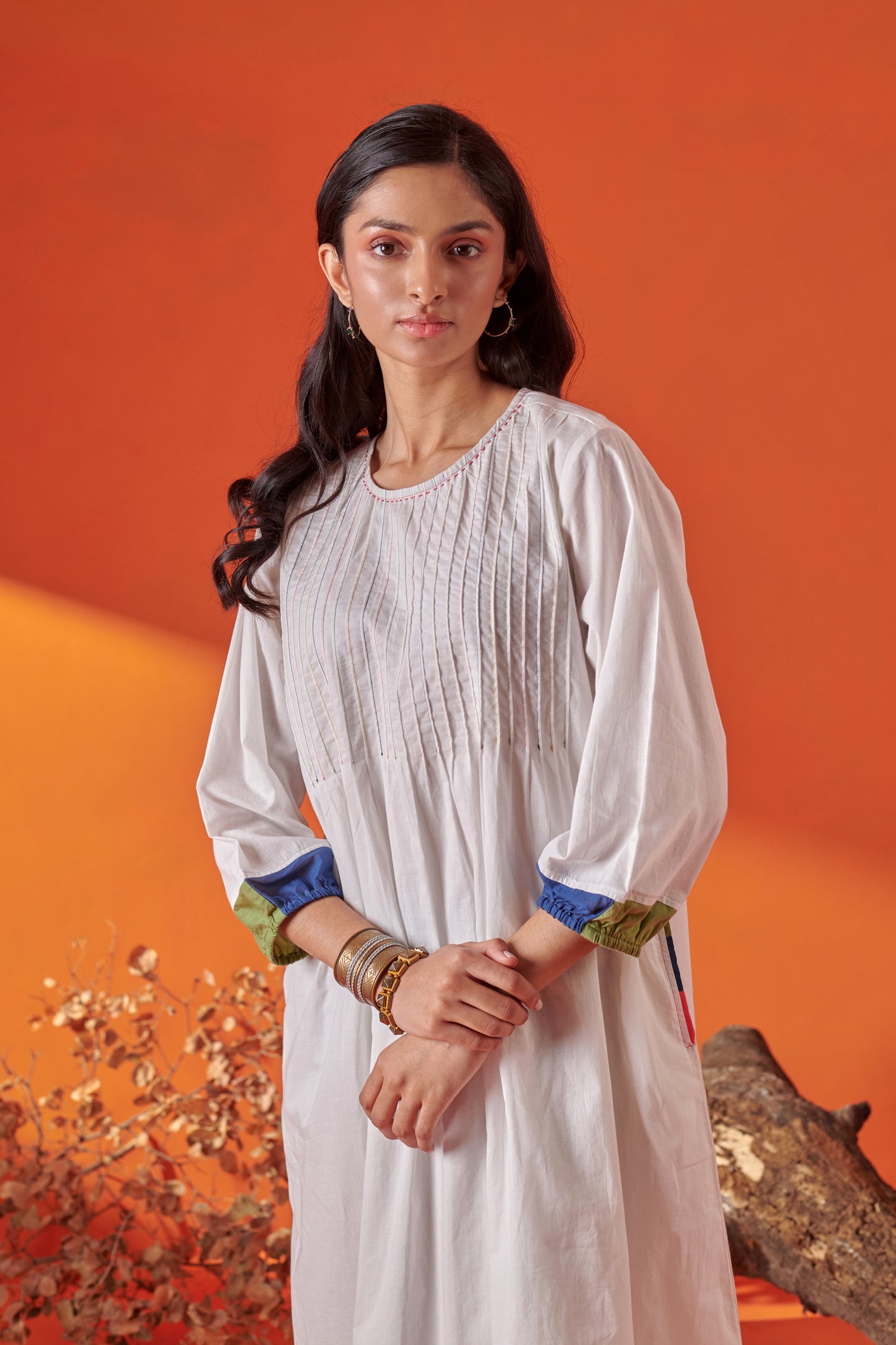 Eclat White Pintuck Dress