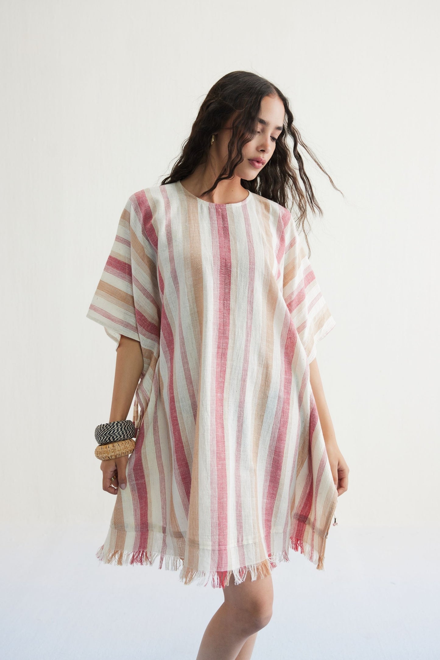 Saltwater Summer Handwoven Kala Cotton Kaftan Dress