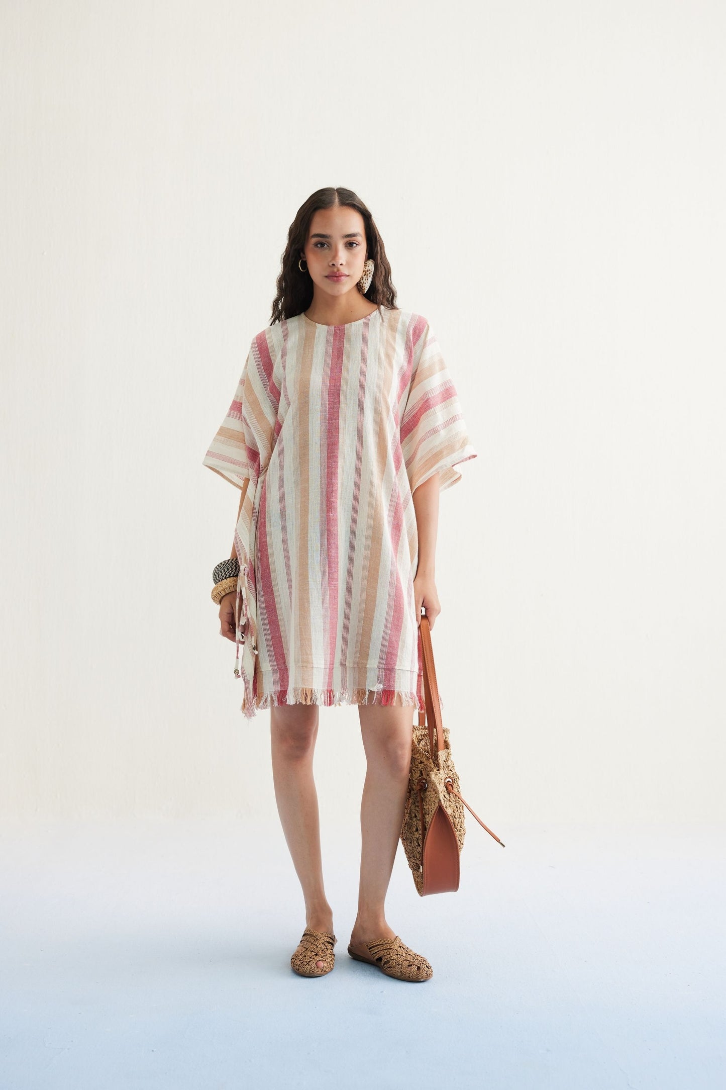 Saltwater Summer Handwoven Kala Cotton Kaftan Dress