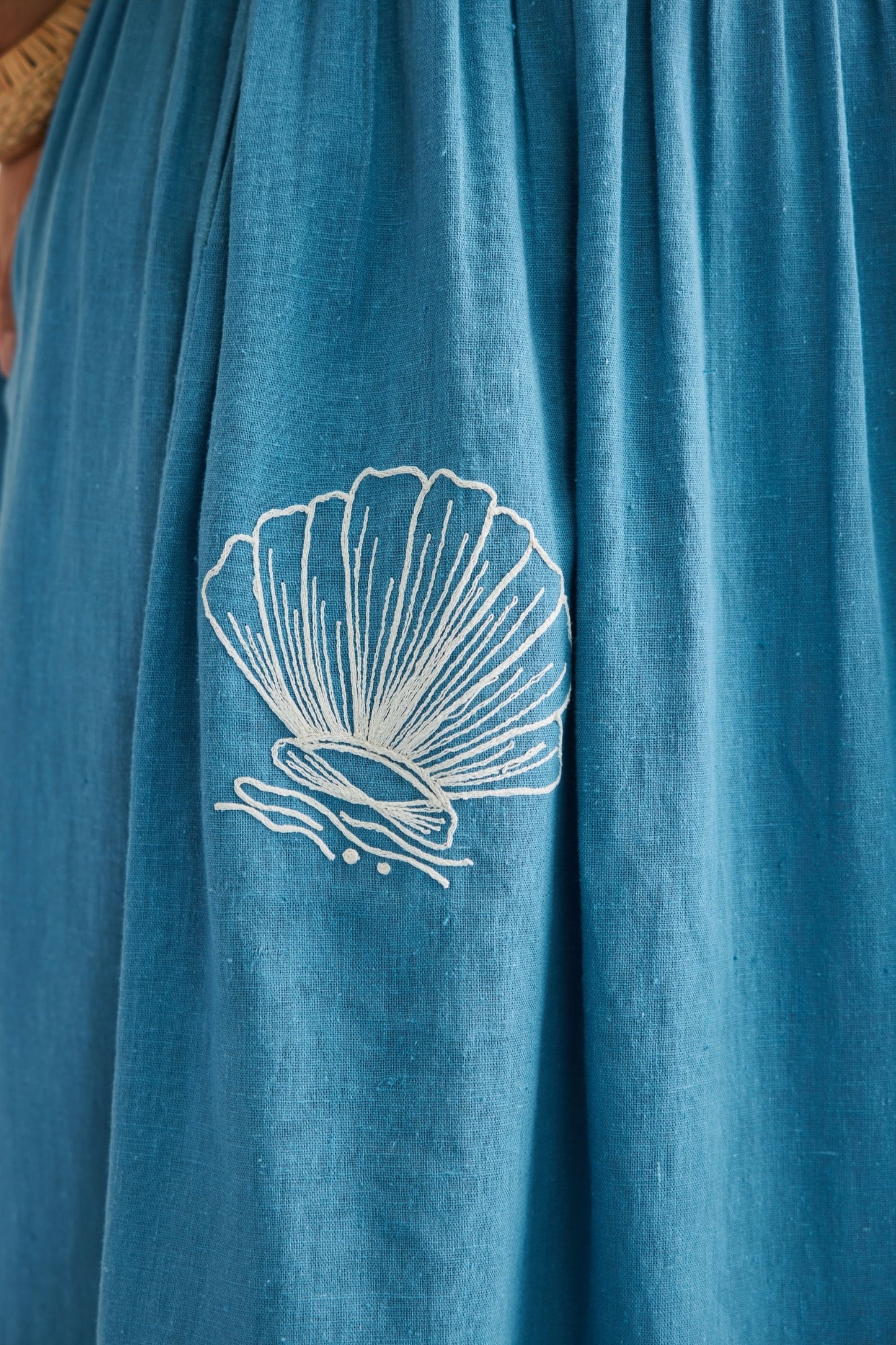 The Azure Handwoven Kala Cotton Maxi Dress