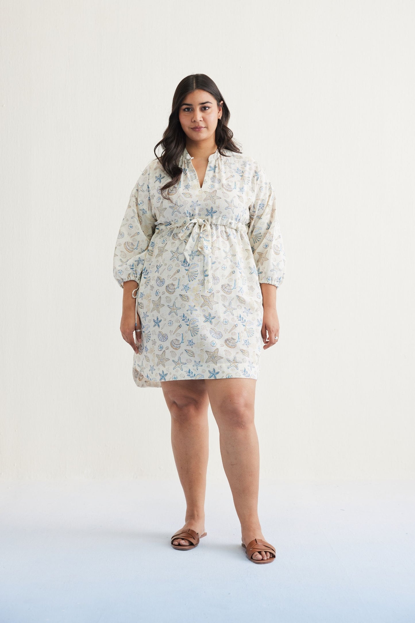 The Marine Handspun Handwoven Organic Cotton Short Dress