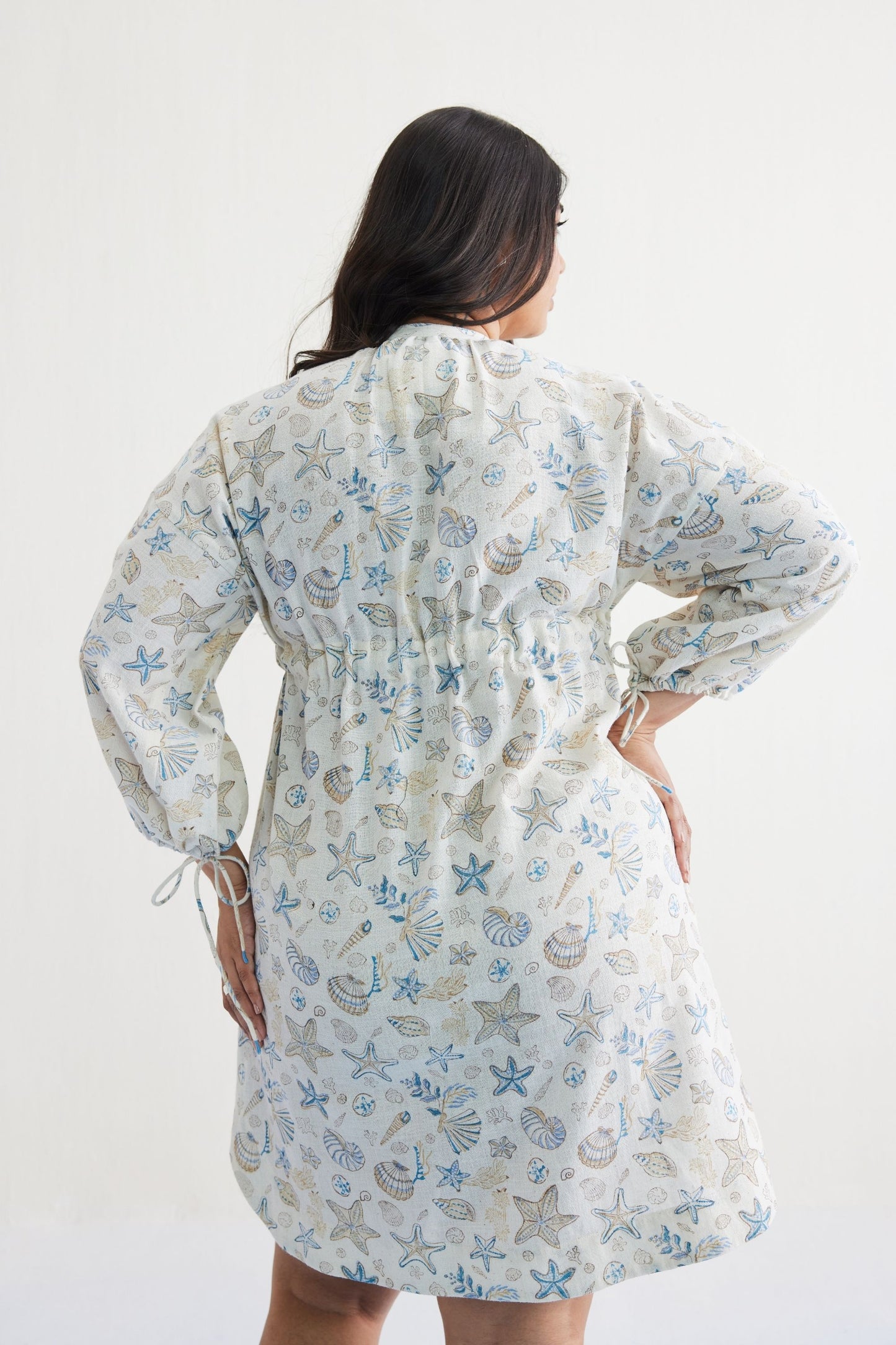 The Marine Handspun Handwoven Organic Cotton Short Dress