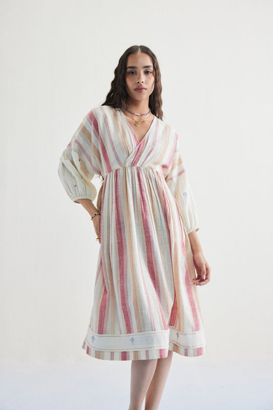 The Reef Shore Handwoven Kala Cotton Midi Dress