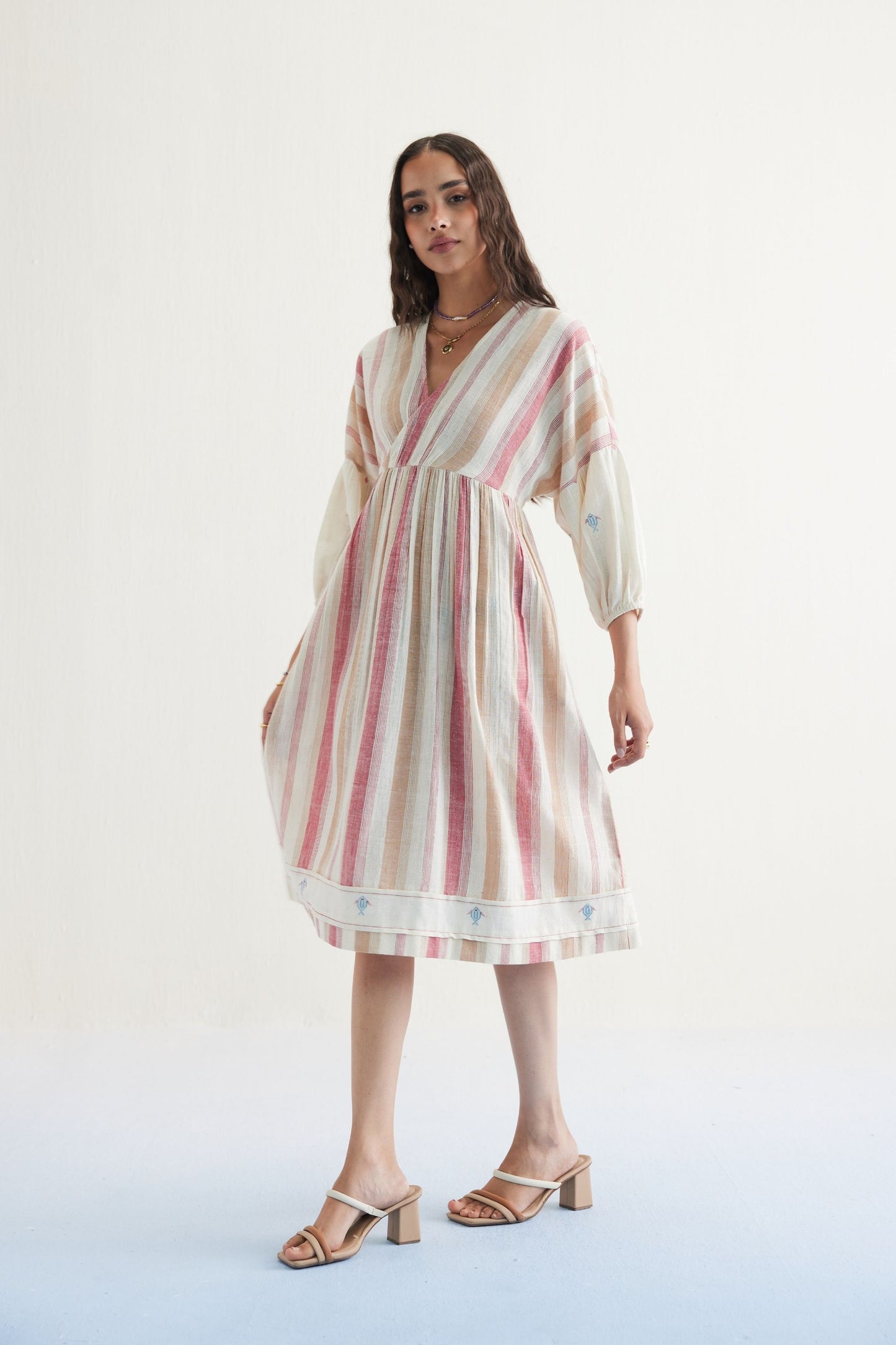 The Reef Shore Handwoven Kala Cotton Midi Dress