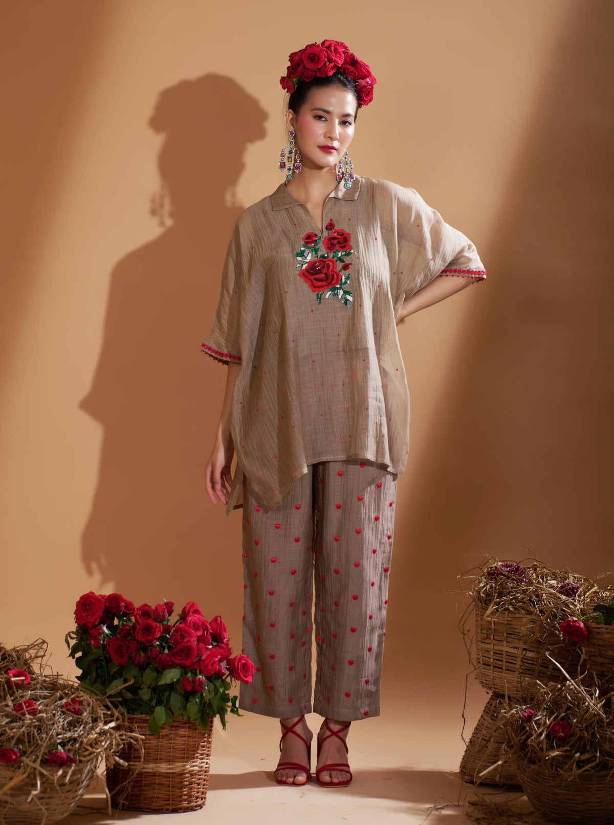 Rosy Kaftan Set (Beige)
