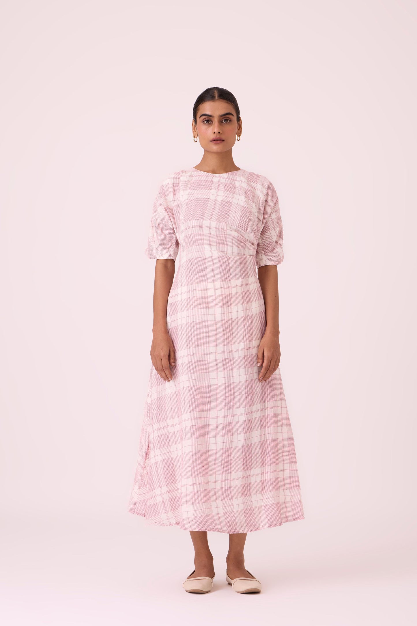 Pine Checkered Handwoven Dress