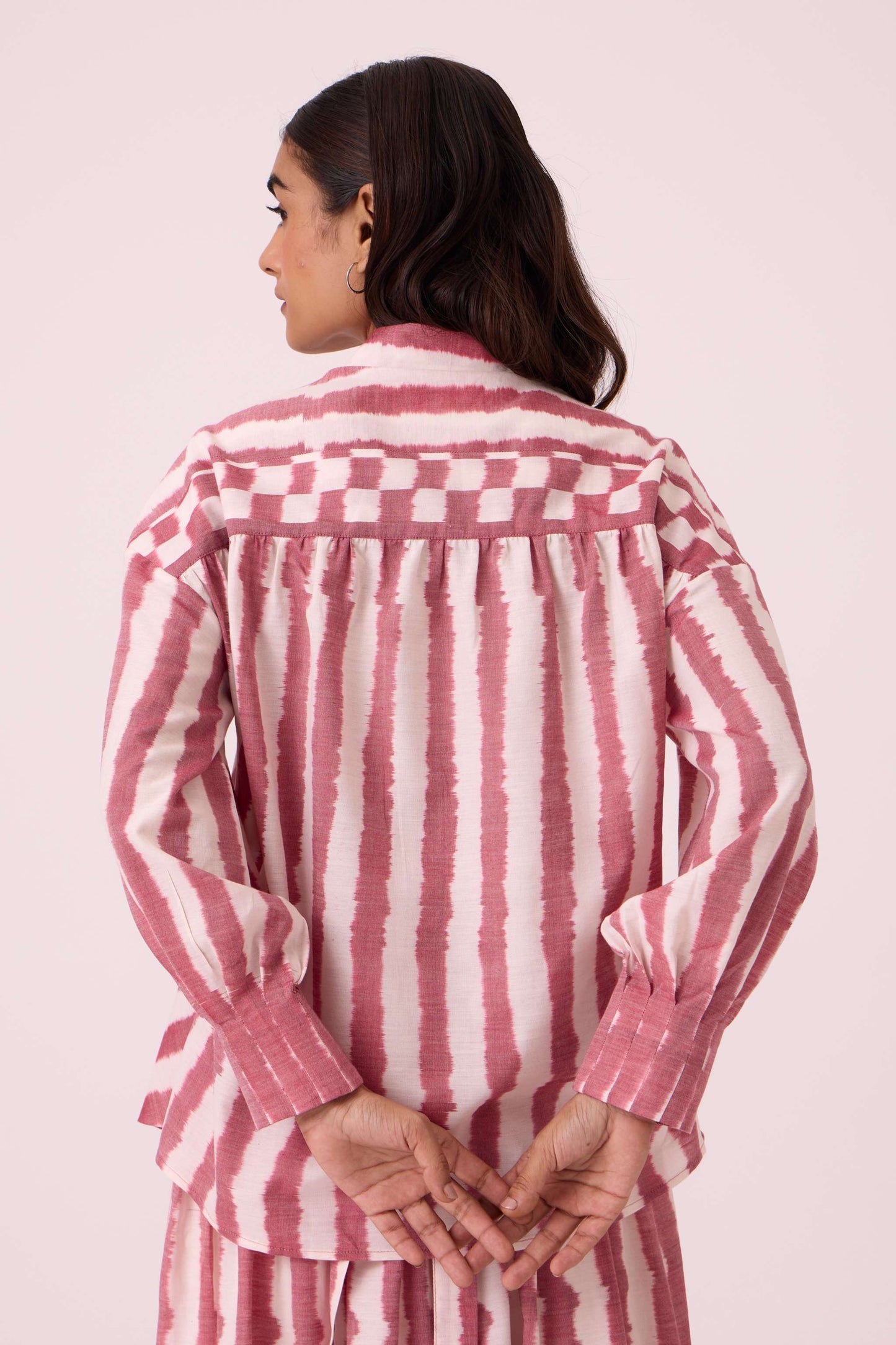 Henry Rhubarb Striped Ikat Shirt