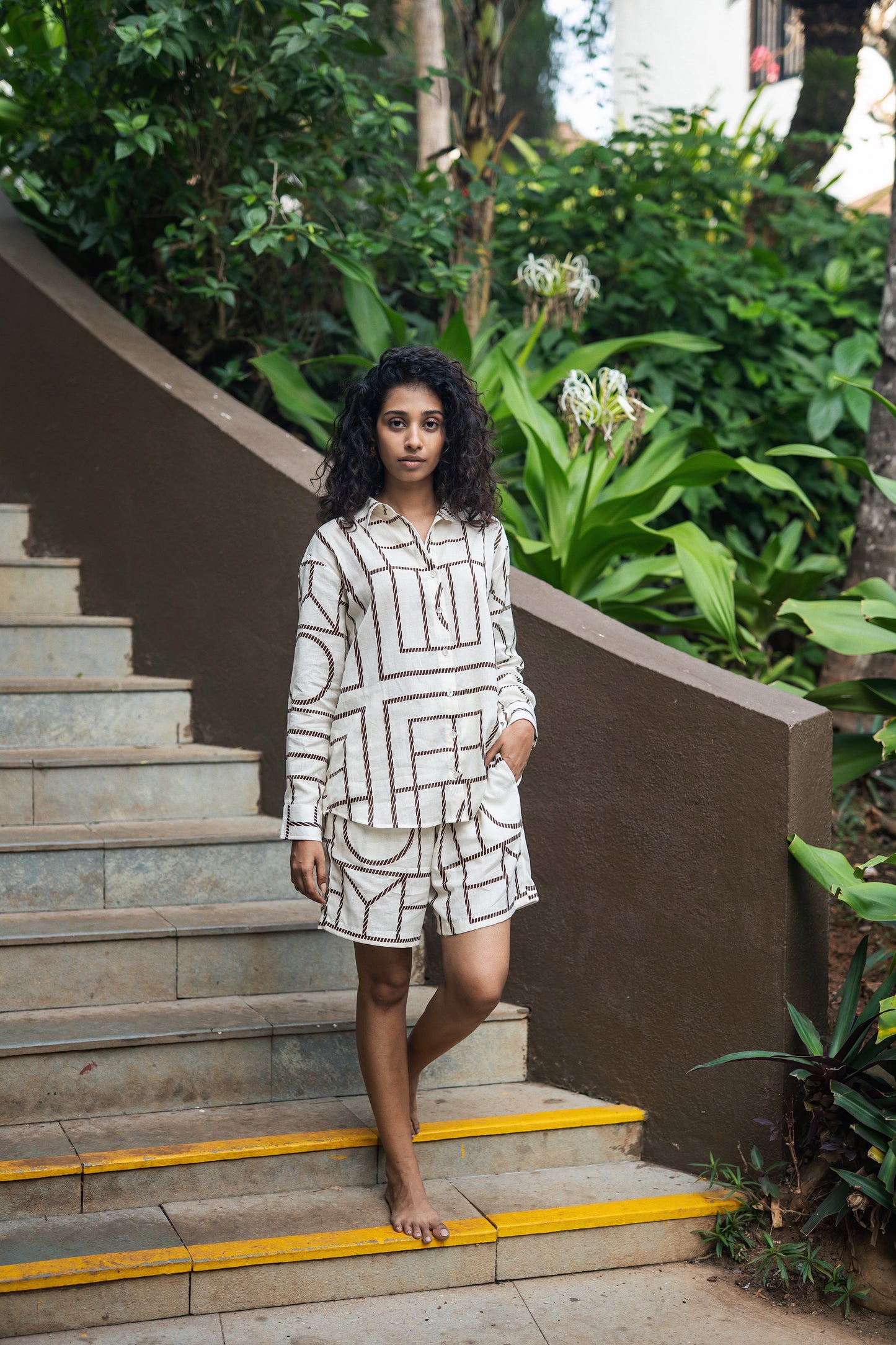 Diana Set (Cream & Brown)