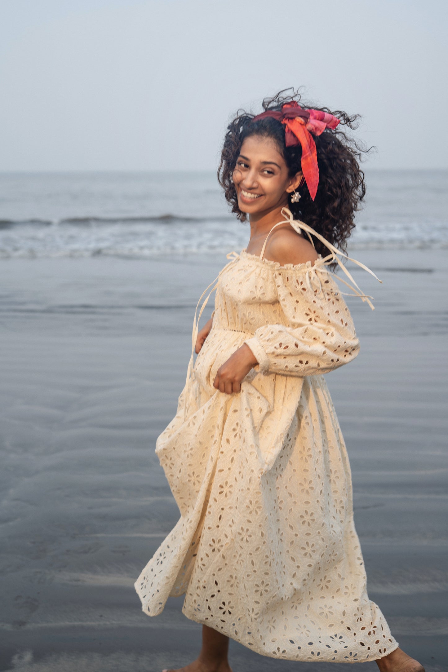 Zoe Dress (Cream White)