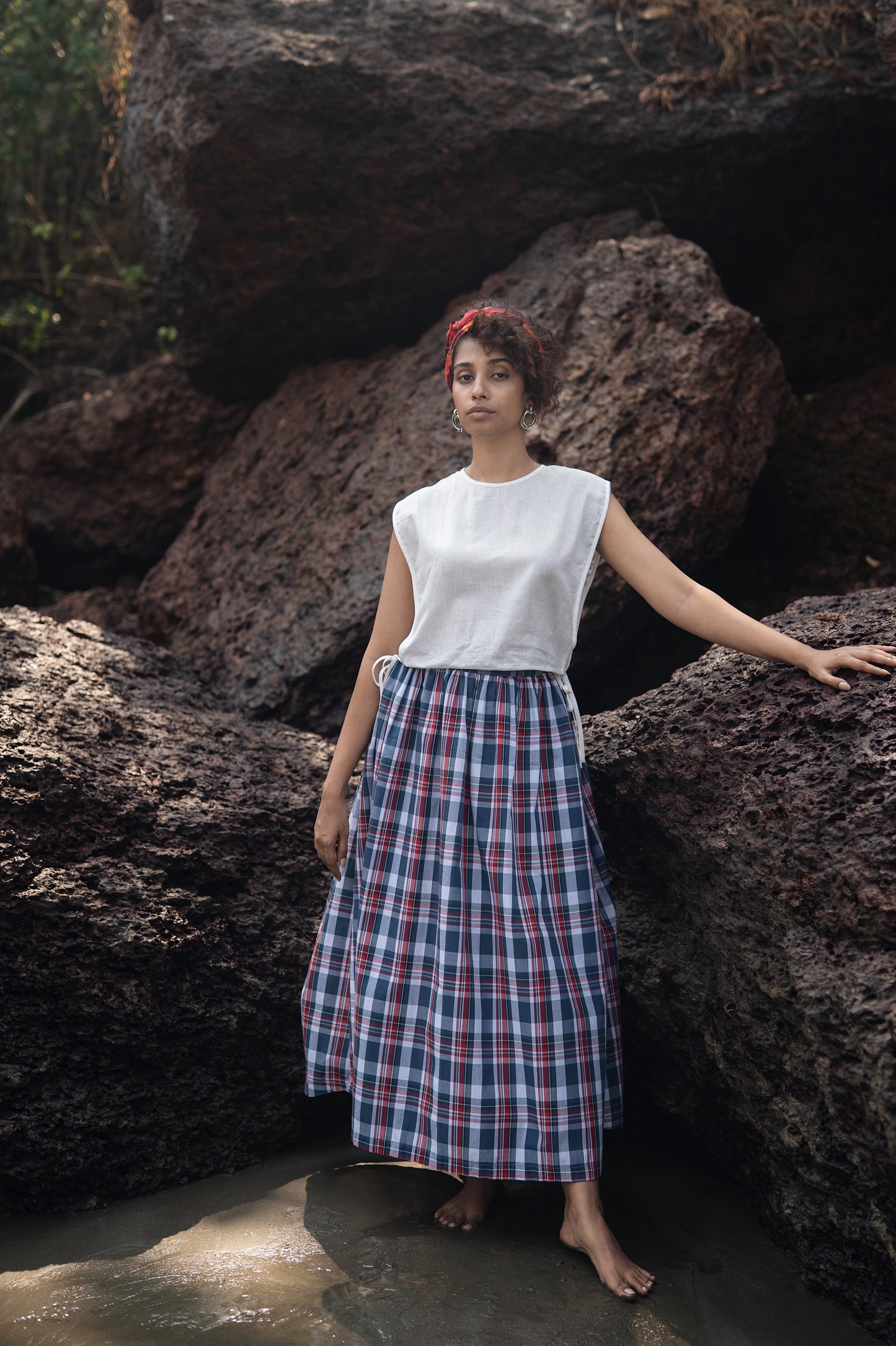 Wrap Skirt (Blue & White)